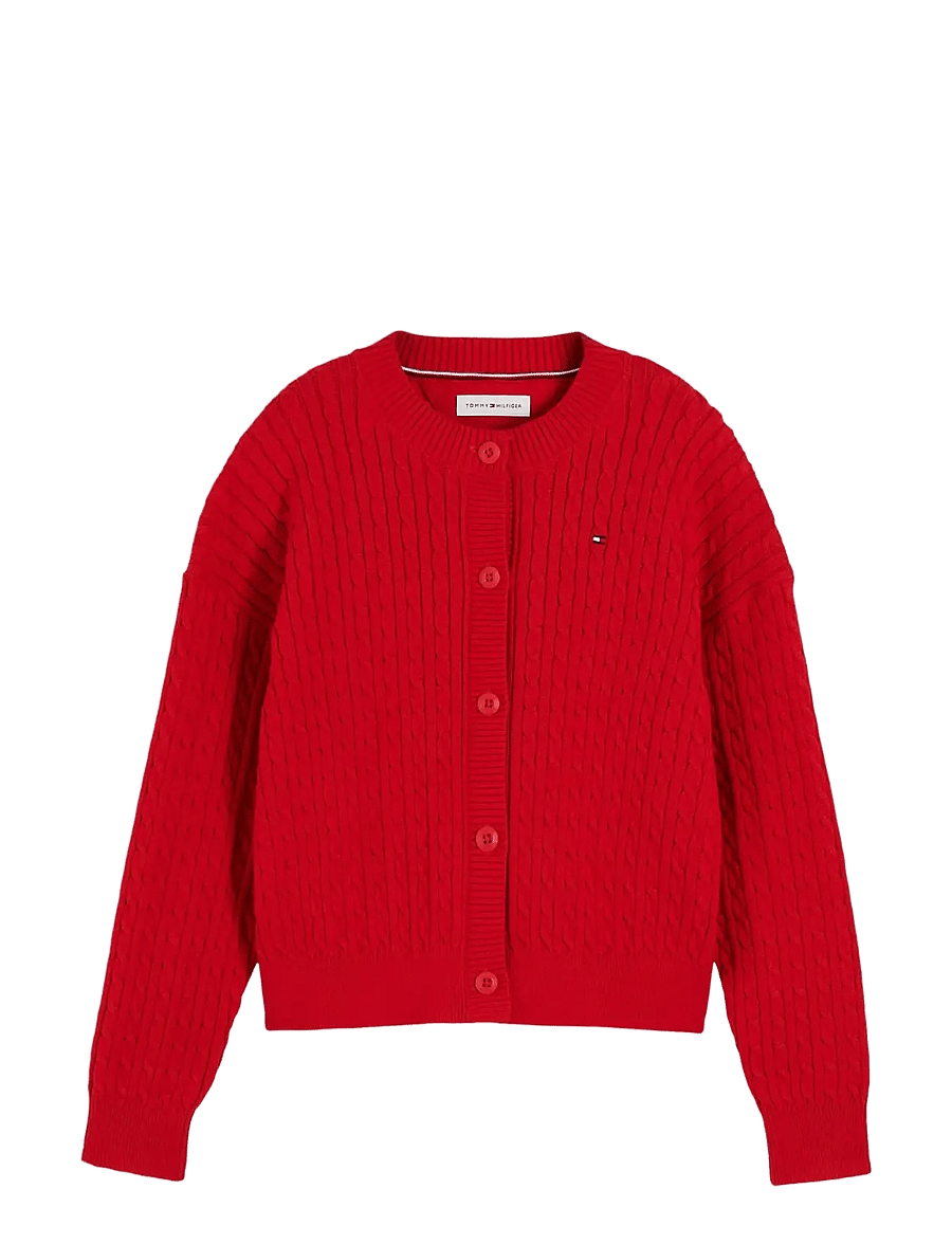 Tommy Hilfiger - CABLE CARDIGAN - cardigans - red - 1