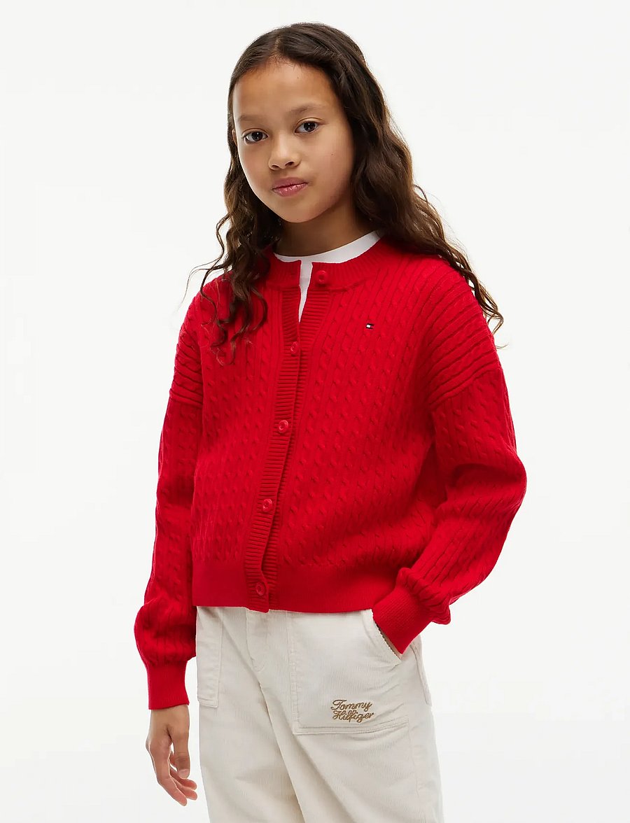 Tommy Hilfiger - CABLE CARDIGAN - cardigans - red - 0