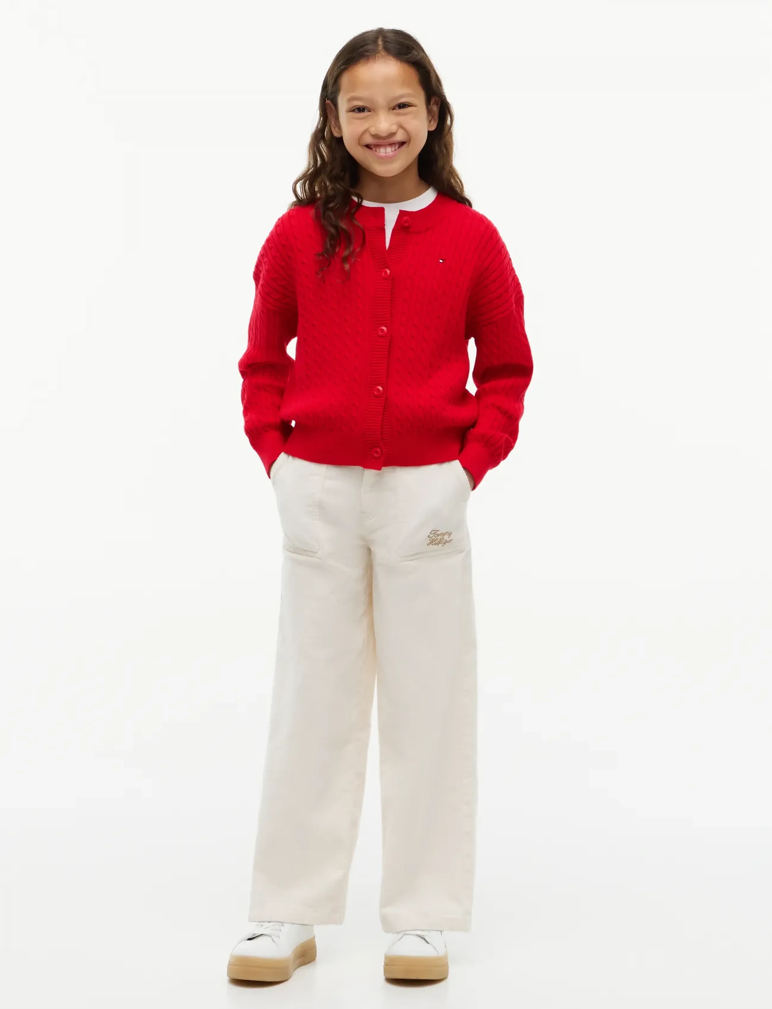 Tommy Hilfiger - CABLE CARDIGAN - sügisesed riided - red - 4