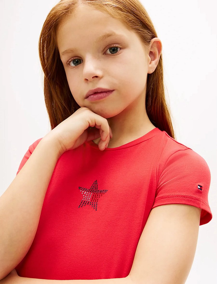 Tommy Hilfiger - STAR FLAG TEE SS - t-krekli ar īsām piedurknēm - red alert - 4