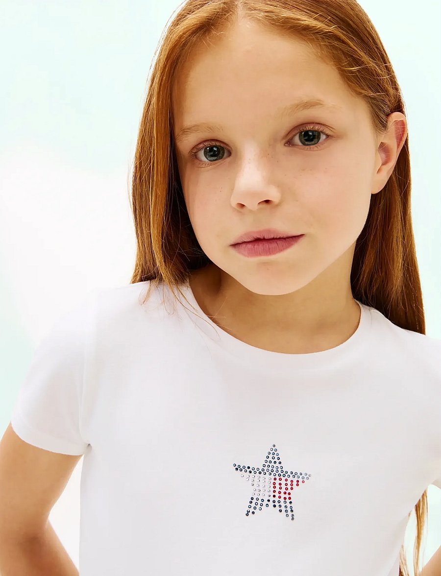 Tommy Hilfiger - STAR FLAG TEE SS - kurzärmelige - white - 4