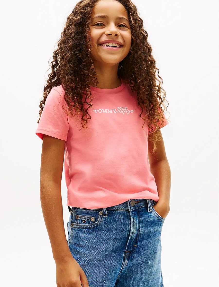 Tommy Hilfiger - TOMMY SCRIPT TEE SS - kurzärmelige - tropical blush - 0