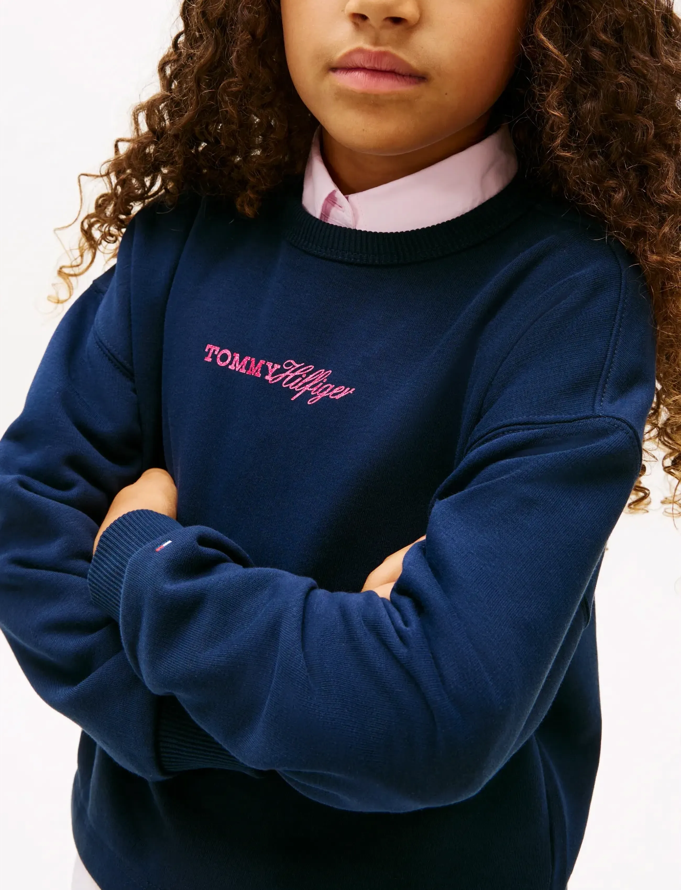 Tommy Hilfiger - GLITTER TOMMY CREW - sweatshirts - dark night navy - 4