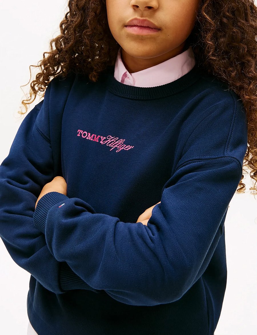 Tommy Hilfiger - GLITTER TOMMY CREW - sweatshirts - dark night navy - 4
