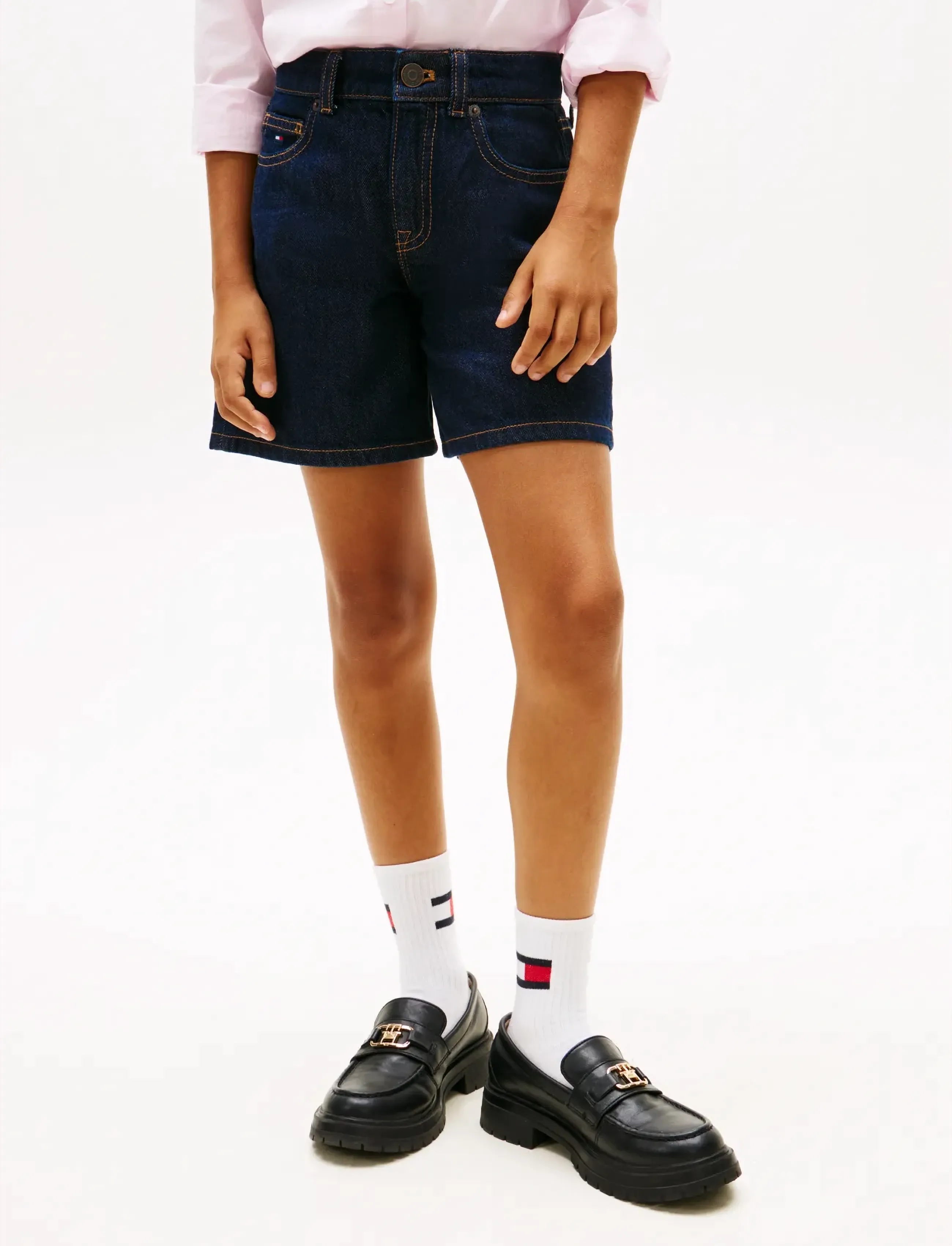 Tommy Hilfiger BERMUDA DENIM SHORT RINSE - Shorts - RINSE / navy