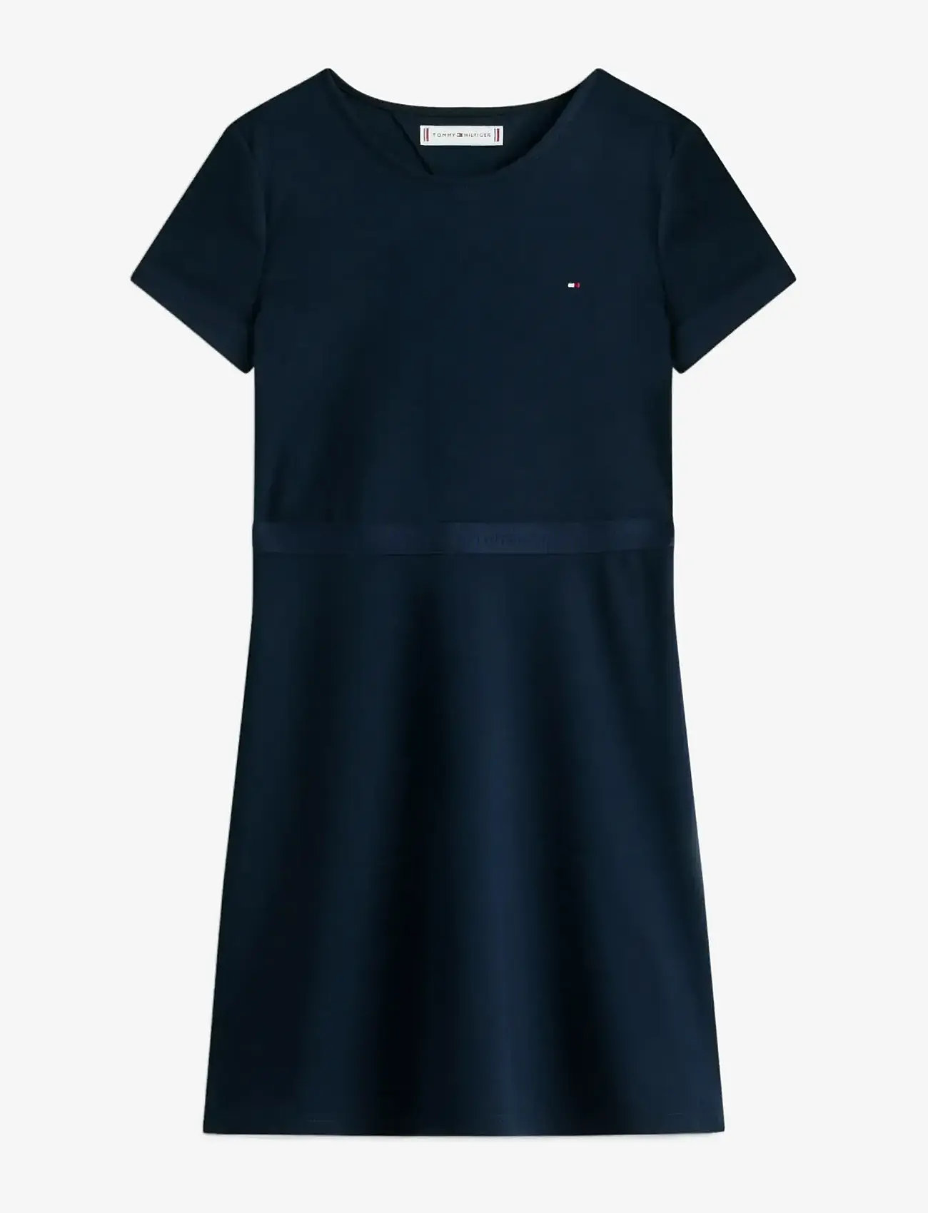 Tommy Hilfiger - ESSENTIAL PUNTO SKATER DRESS SS - kurzärmelige freizeitkleider - dark night navy - 1