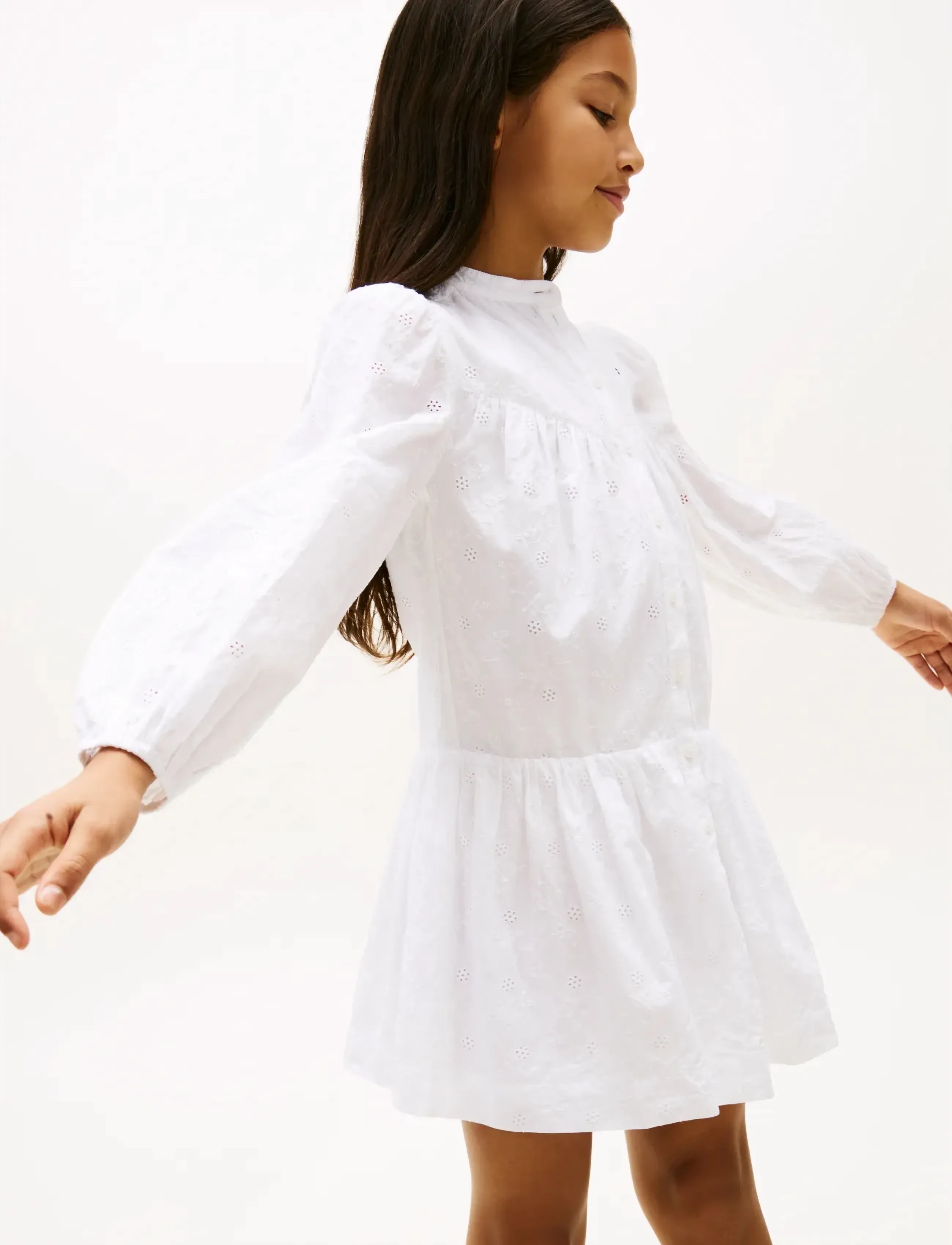 Tommy Hilfiger - BRODERIE ANGLAISE DRESS LS - laisvalaikio suknelės ilgomis rankovėmis - white - 3