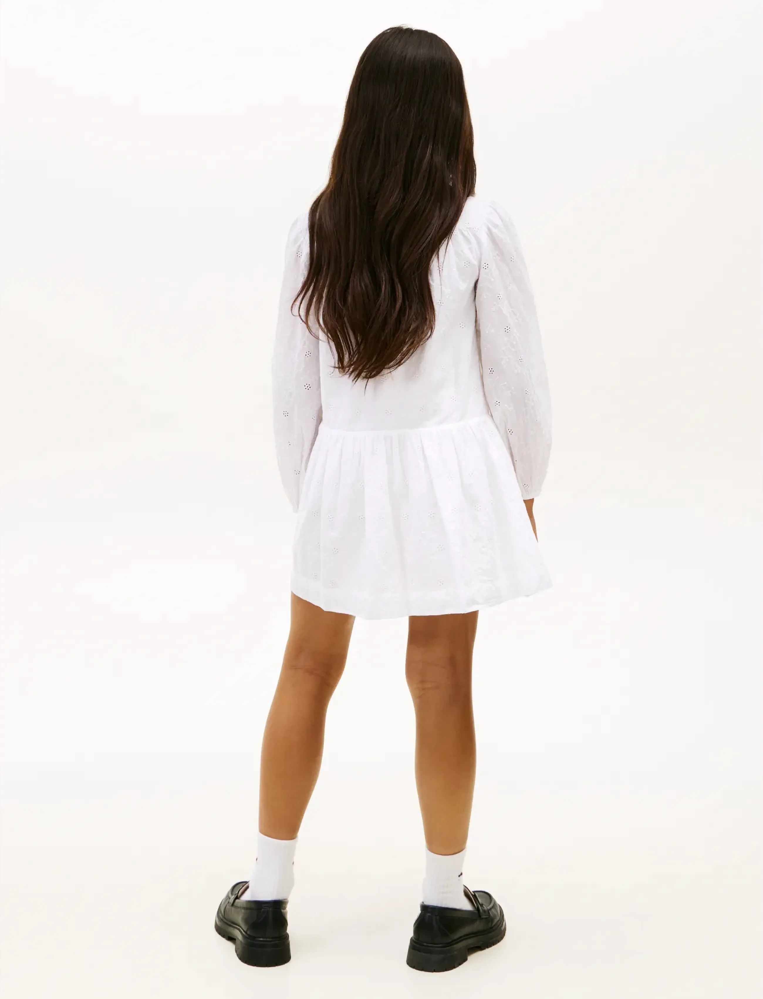 Tommy Hilfiger - BRODERIE ANGLAISE DRESS LS - laisvalaikio suknelės ilgomis rankovėmis - white - 4