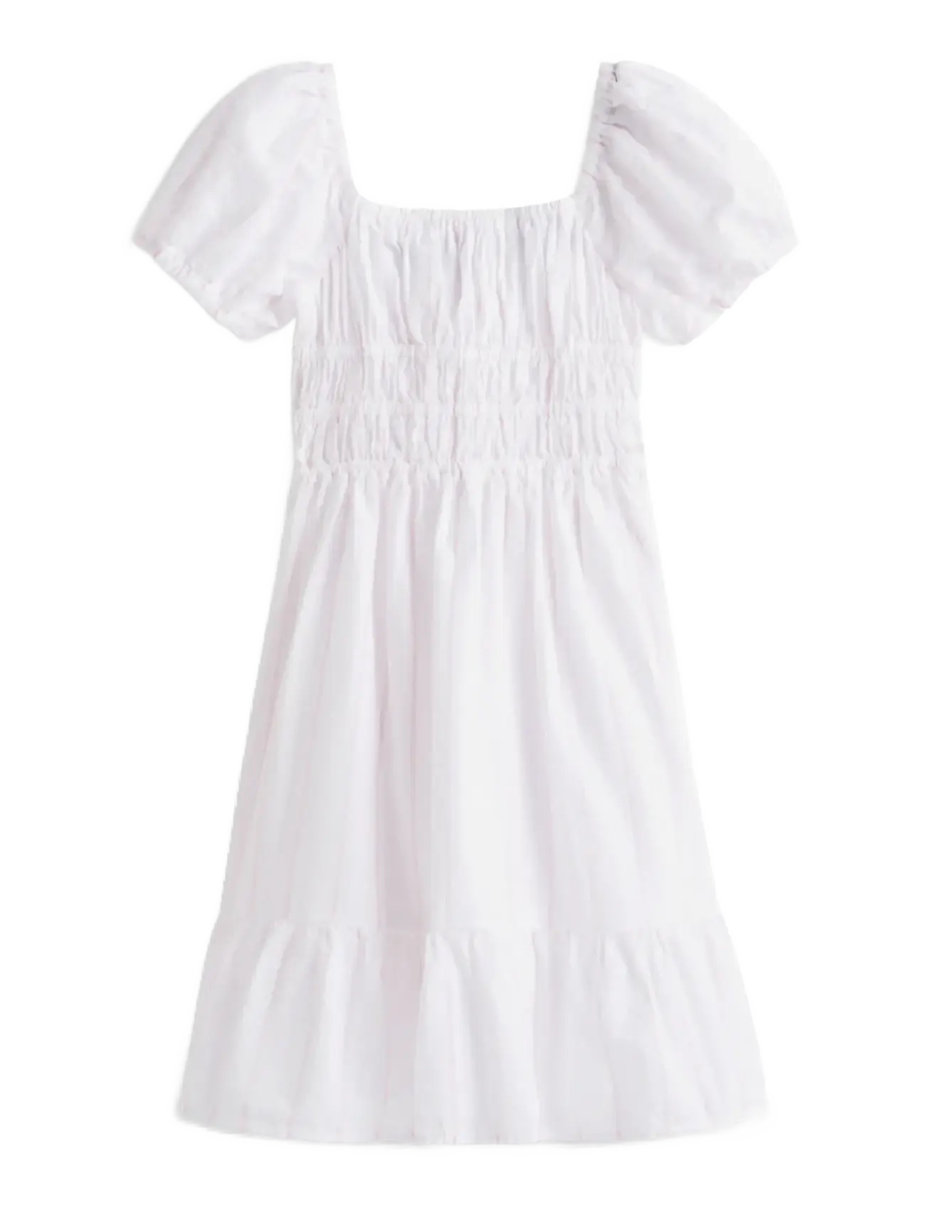 Tommy Hilfiger SEERSUCKER PUFF SLEEVES DRESS SS - Riided - WHITE / white