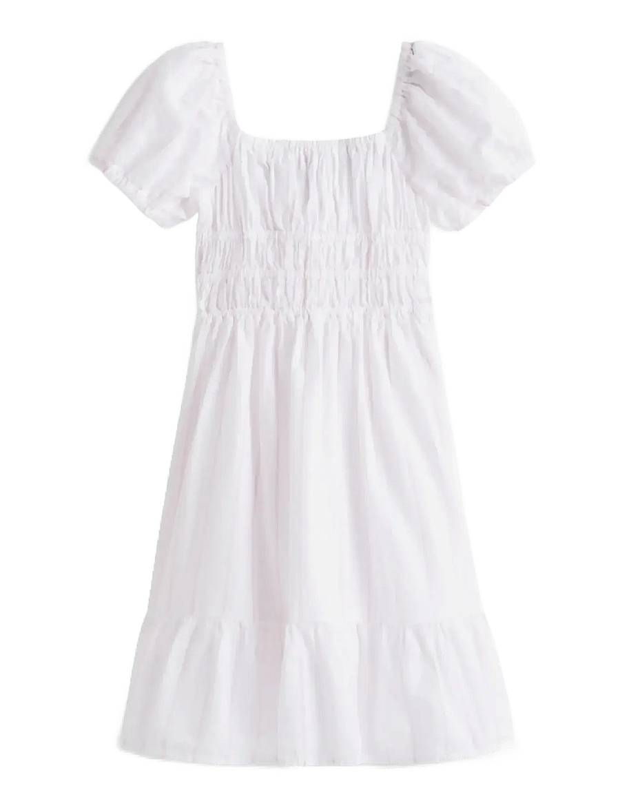Tommy Hilfiger - SEERSUCKER PUFF SLEEVES DRESS SS - kurzärmelige freizeitkleider - white - 1