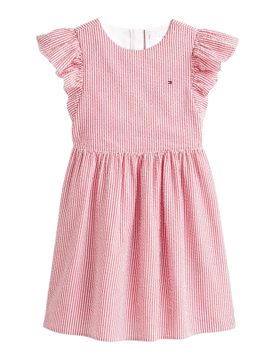 Tommy Hilfiger - SEERSUCKER DRESS SS - kortærmede hverdagskjoler - red alert stripes - 1