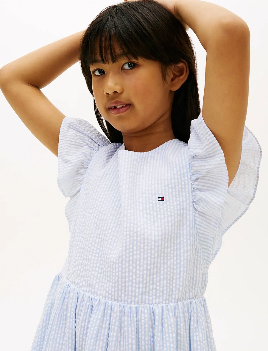 Tommy Hilfiger - SEERSUCKER DRESS SS - robes décontractées à manches courtes - sweet blue stripes - 2
