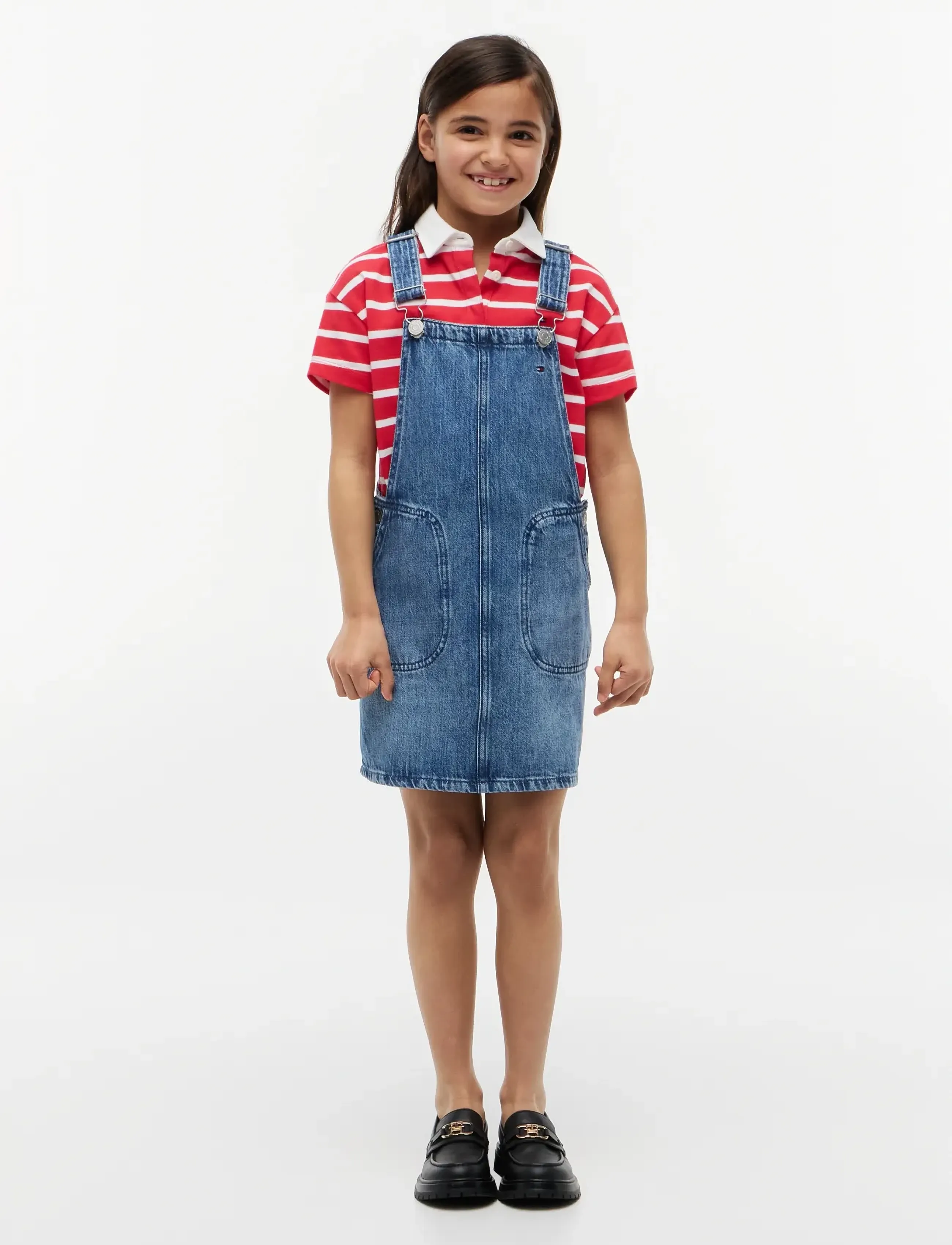 Tommy Hilfiger Star Flag Dungaree Dress, 152, Blue, Kjoler > Dungaree-Kjole, Børn