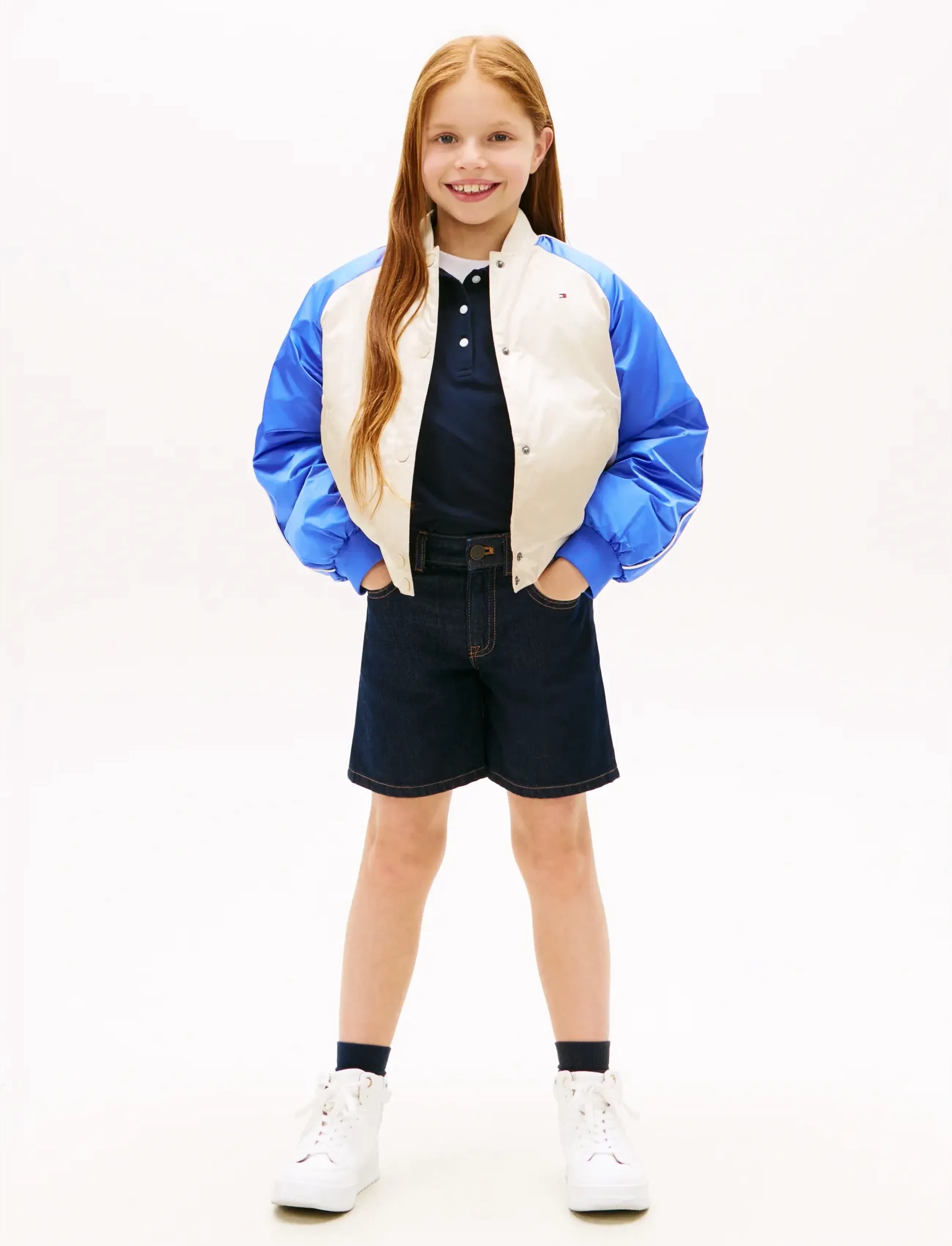 Tommy Hilfiger - BOMBER VARISTY COLORBLOCK - bomberjakker - classic beige   empire blue - 2