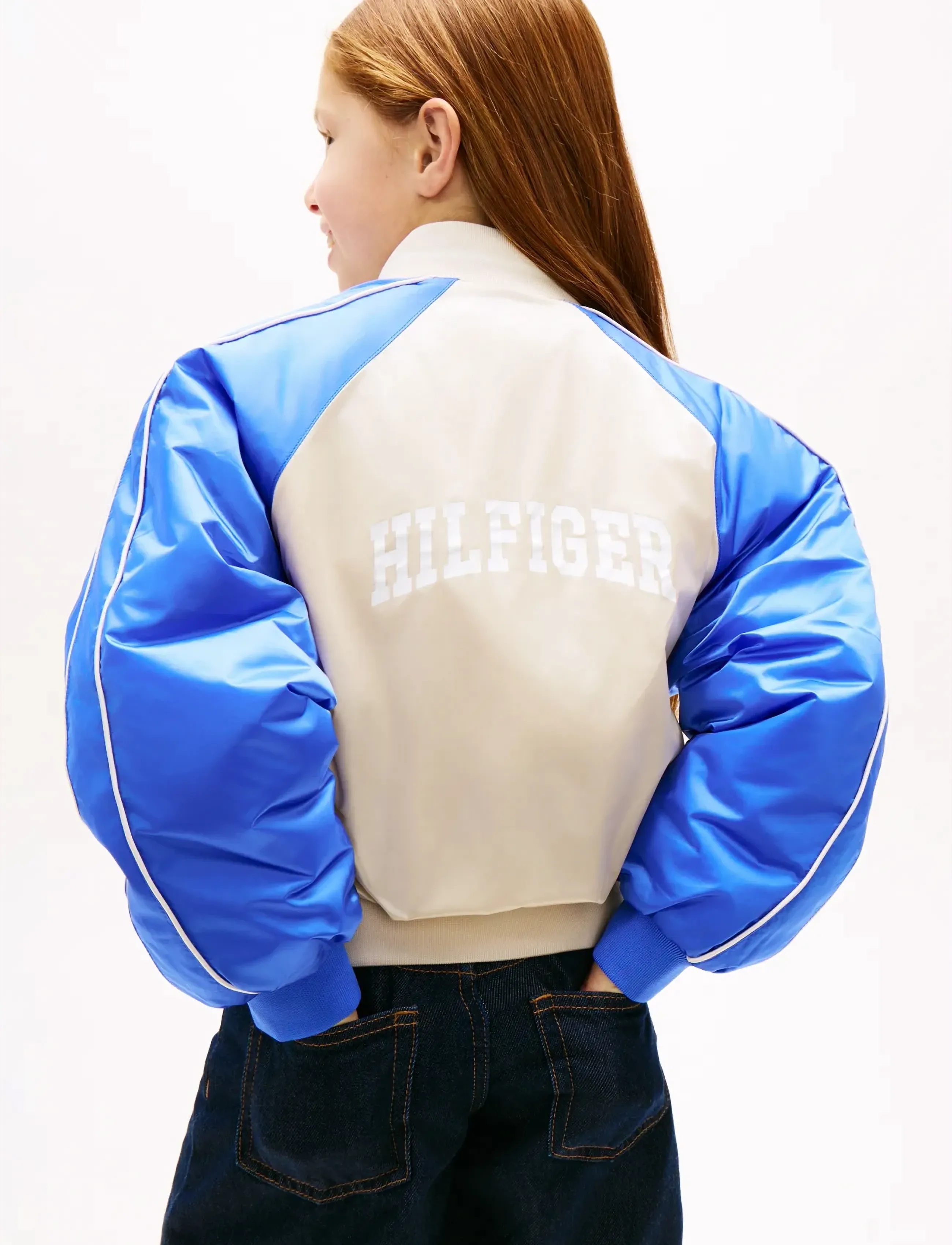 Tommy Hilfiger - BOMBER VARISTY COLORBLOCK - bomberjakker - classic beige   empire blue - 3