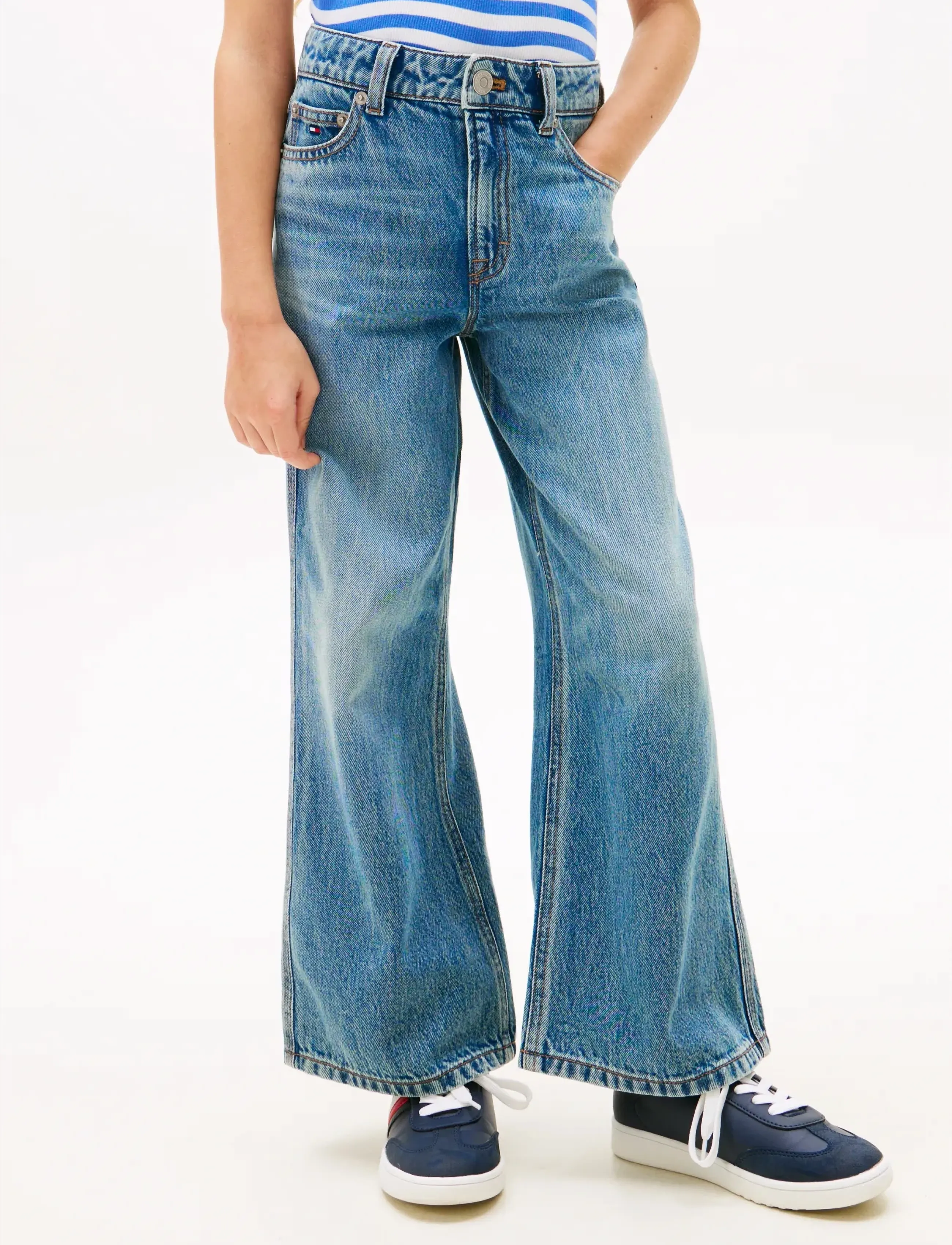 Tommy Hilfiger MABEL WIDE LEG - Underdele - MEDIUMUSED / blue