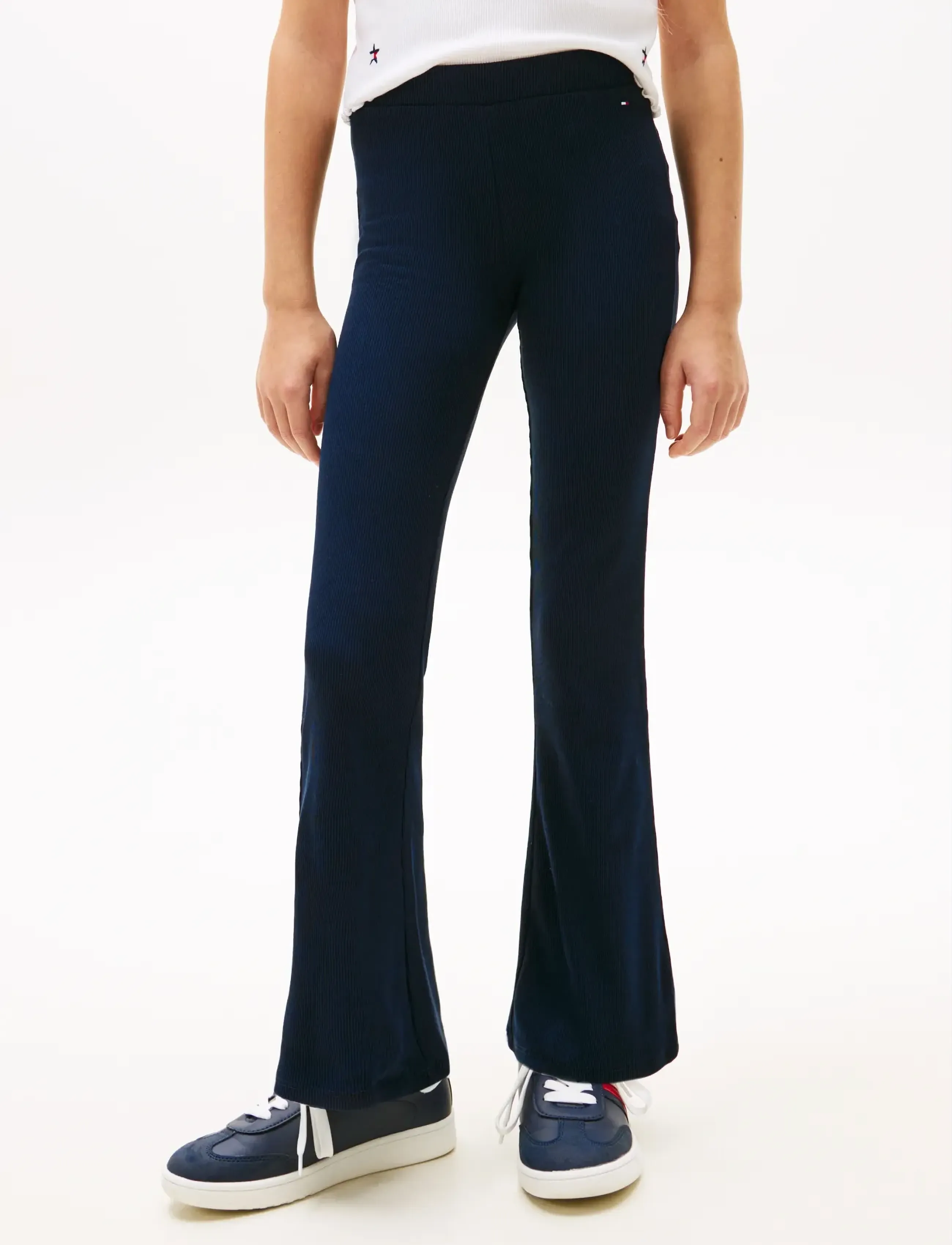 Tommy Hilfiger RIB FLARE LEGGING - Leggings - DARK NIGHT NAVY / navy