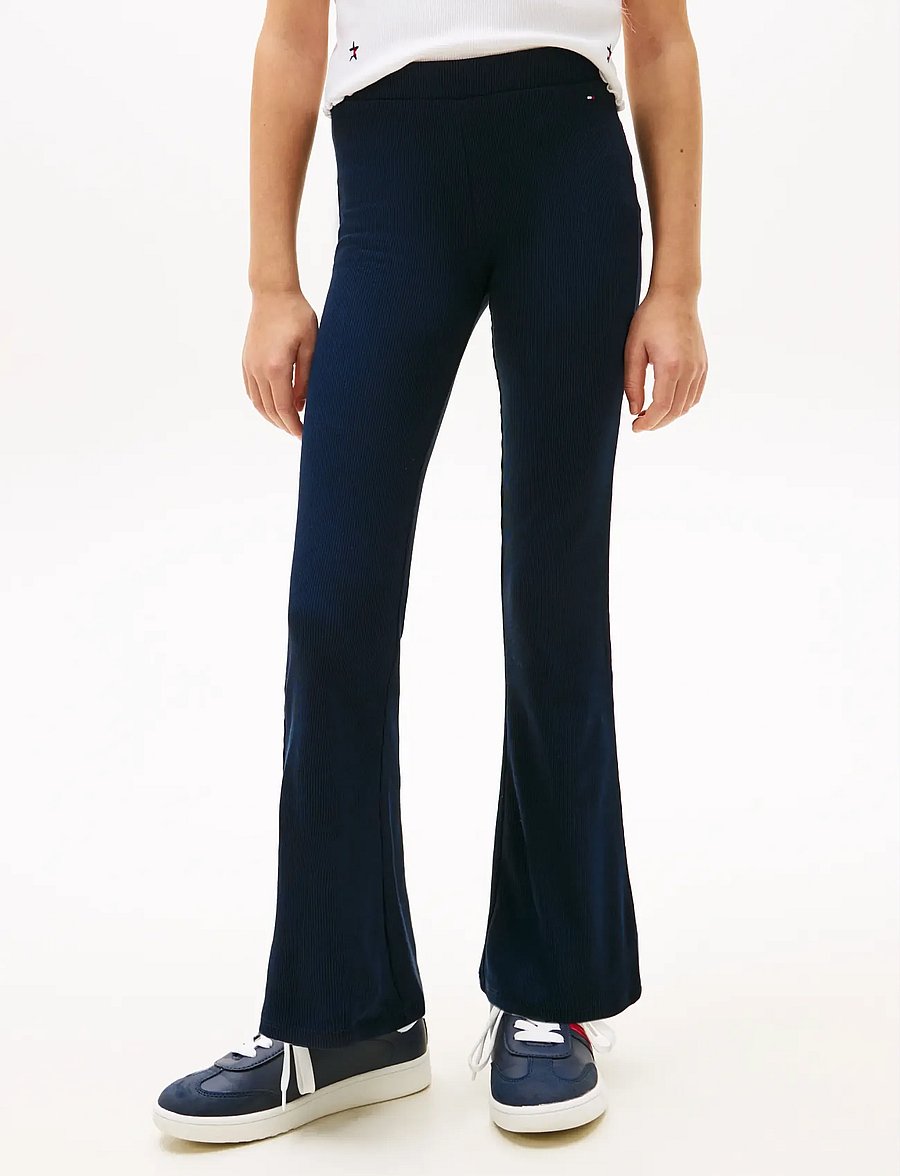 Tommy Hilfiger - RIB FLARE LEGGING - leggings - dark night navy - 0