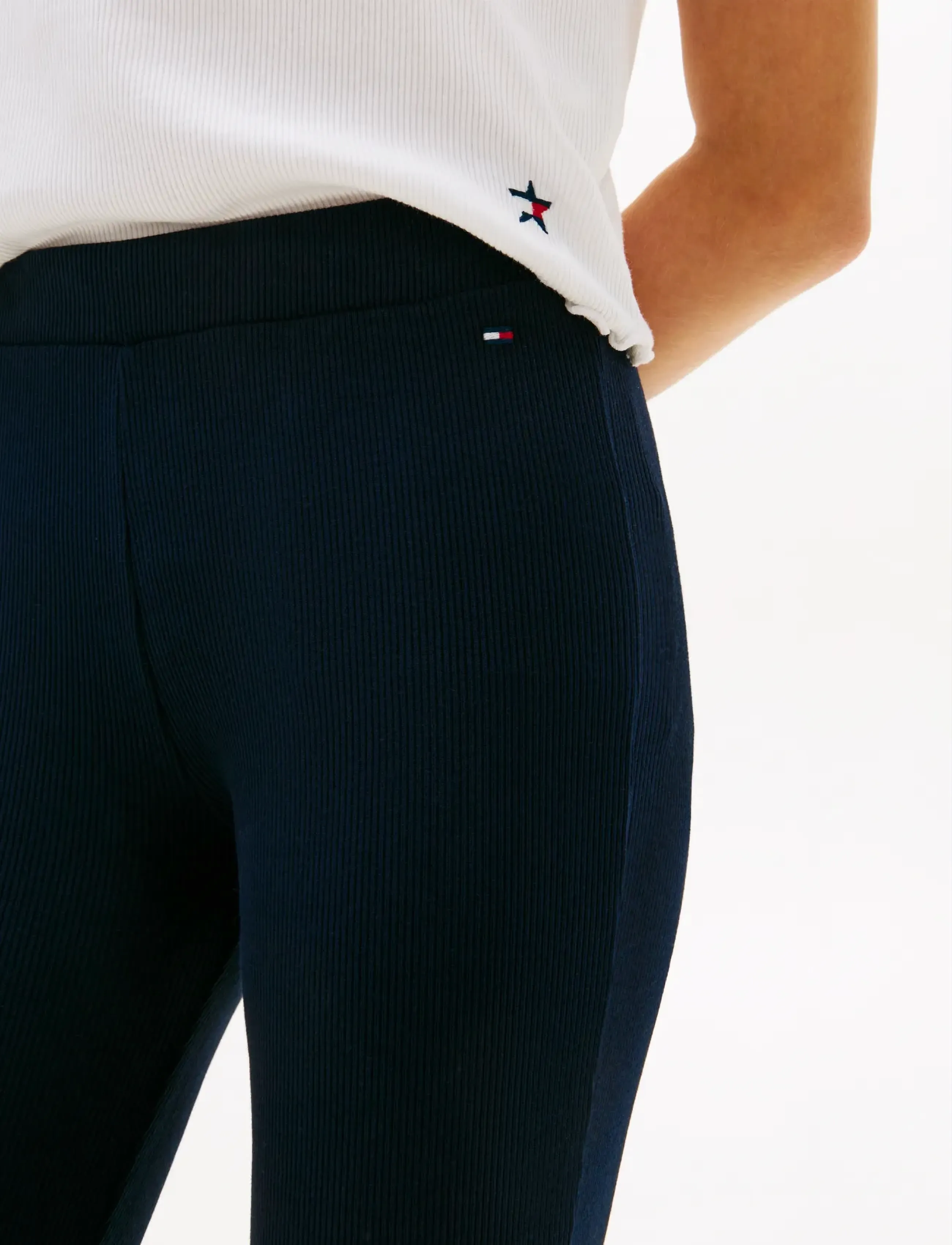 Tommy Hilfiger - RIB FLARE LEGGING - leggings - dark night navy - 4