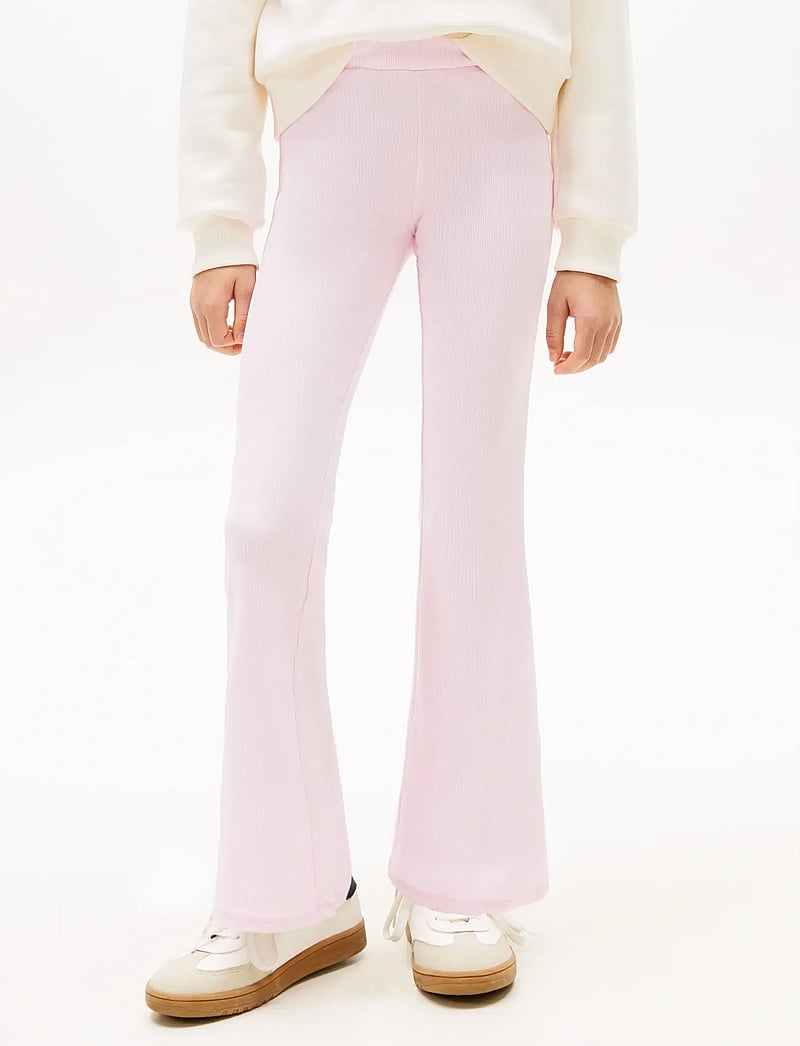 Tommy Hilfiger - RIB FLARE LEGGING - leggings - pearly pink - 0