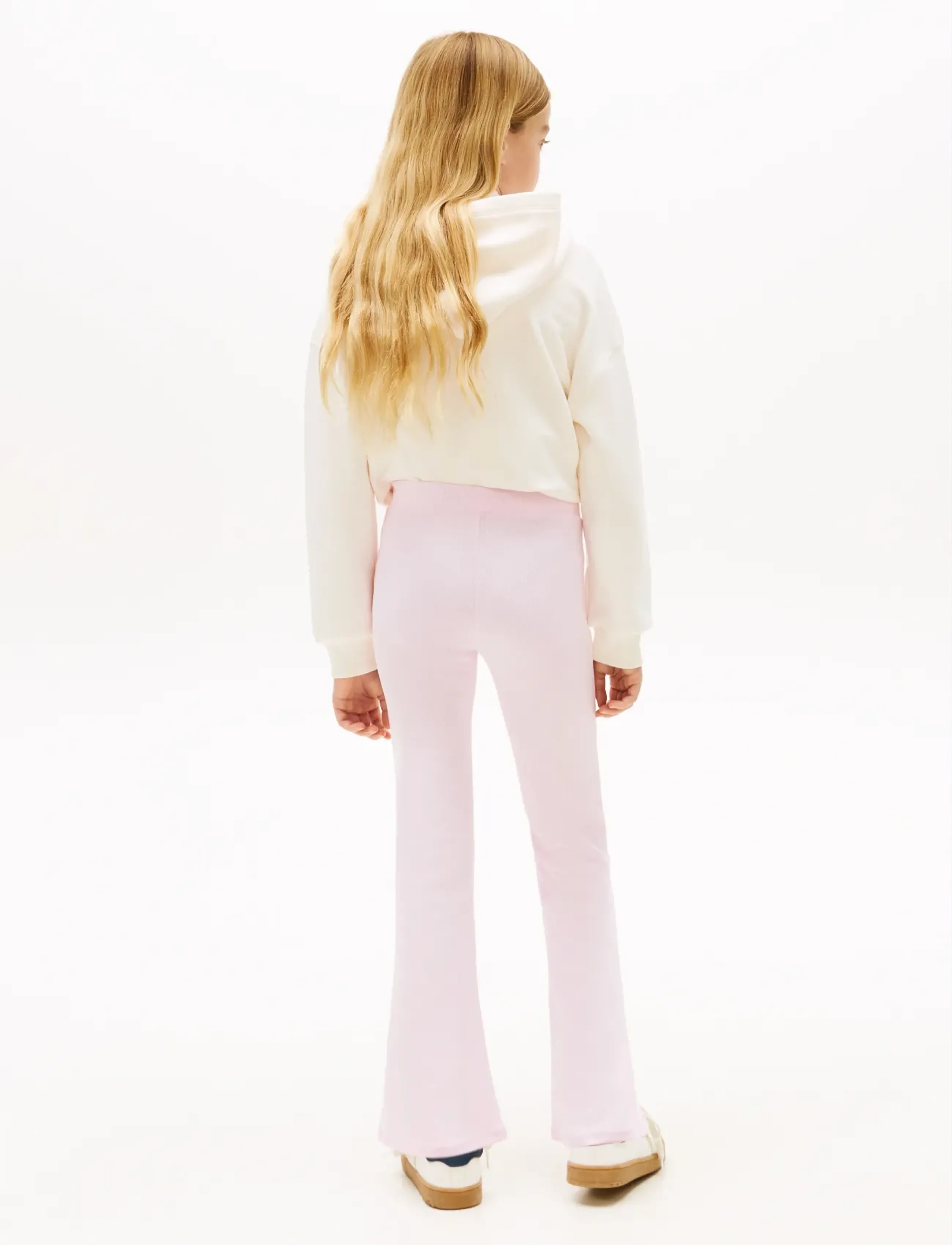 Tommy Hilfiger - RIB FLARE LEGGING - leggings - pearly pink - 2