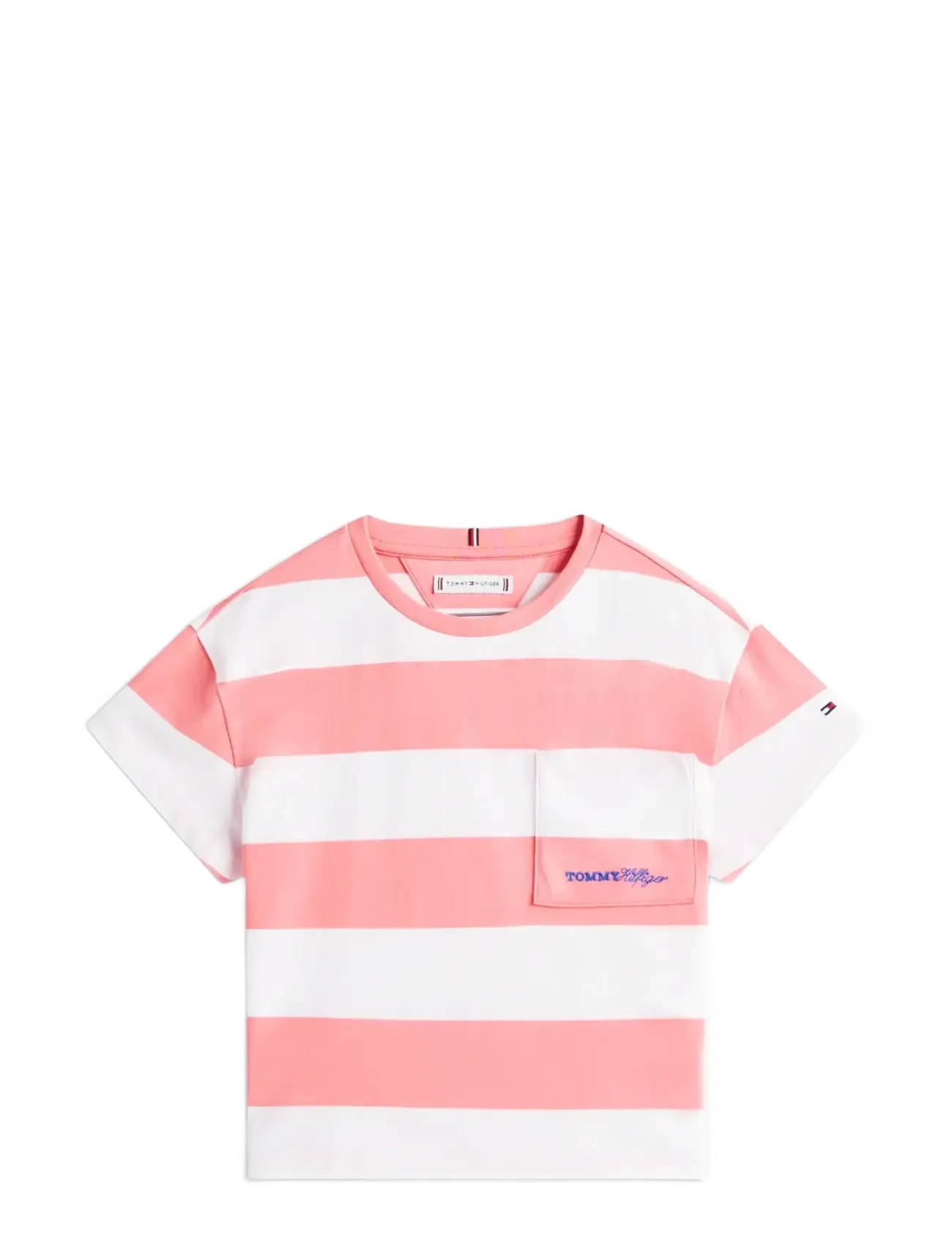 Tommy Hilfiger STRIPE TEE SS - Nyheder - TROPICAL BLUSH STRIPES / pink/rose