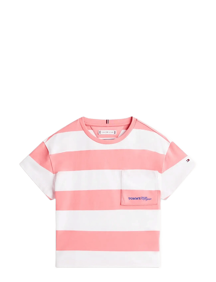 Tommy Hilfiger - STRIPE TEE SS - t-shirts - tropical blush stripes - 1