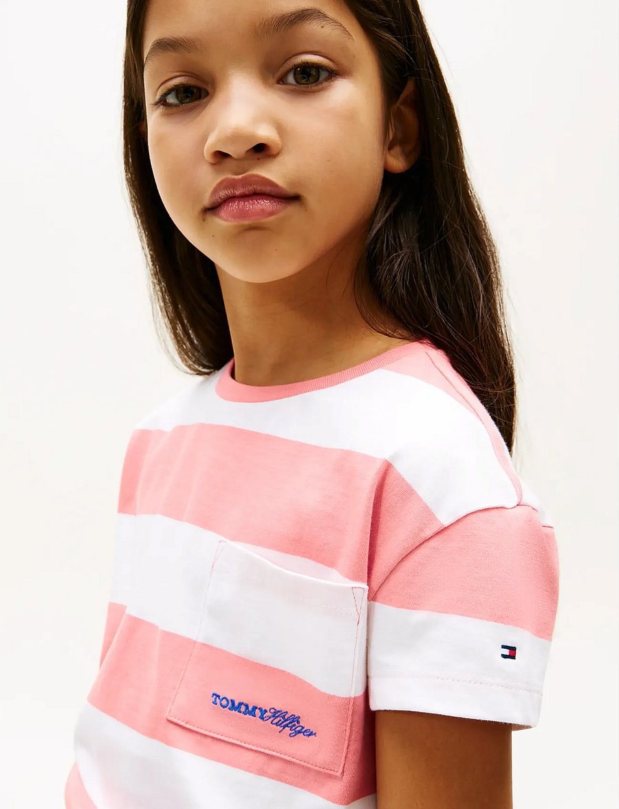 Tommy Hilfiger - STRIPE TEE SS - t-shirts - tropical blush stripes - 4