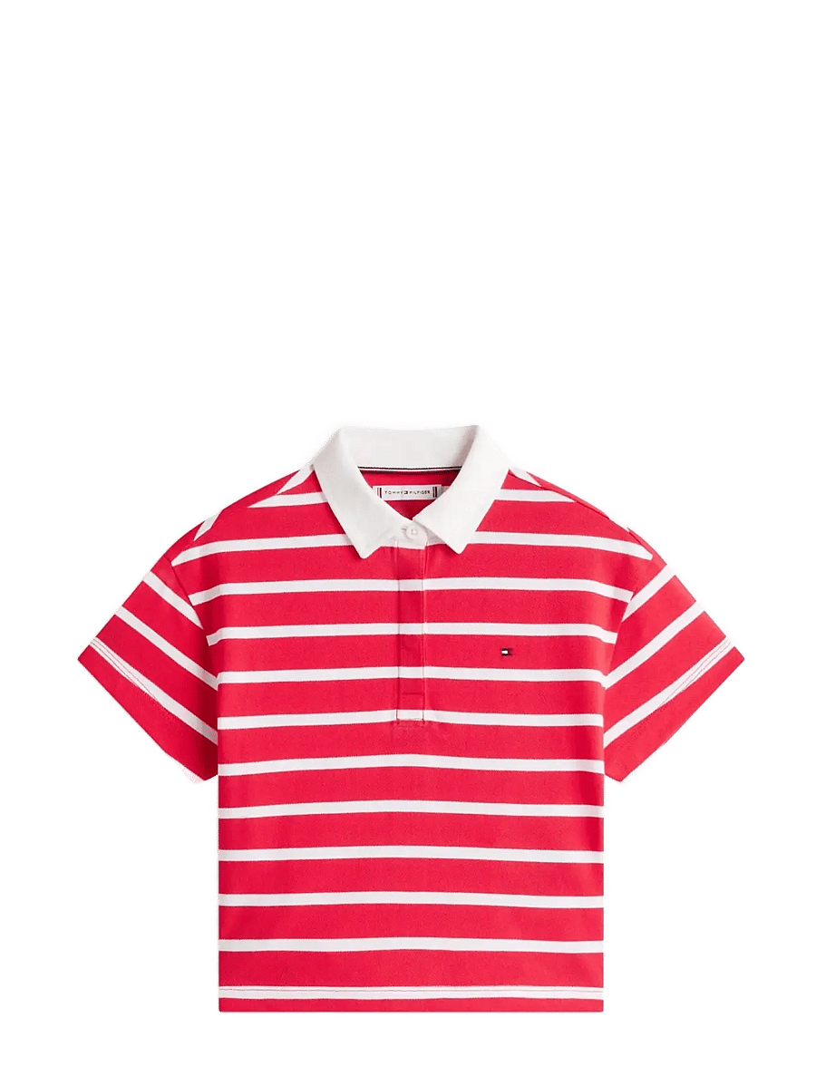 Tommy Hilfiger - RUGBY POLO SS - kortærmede poloer - red alert stripes - 1