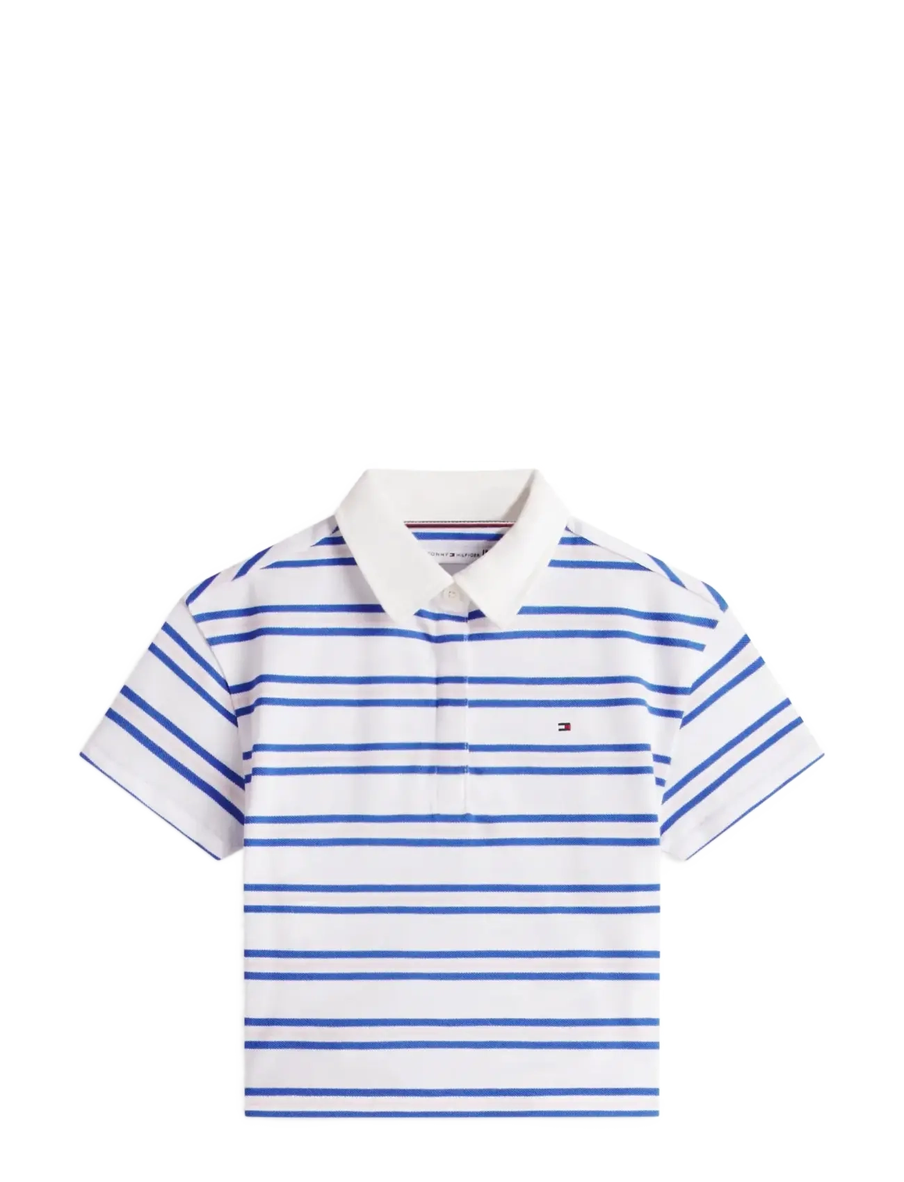 Tommy Hilfiger RUGBY POLO SS - Tommy Hilfiger - WHITE STRIPES / blue