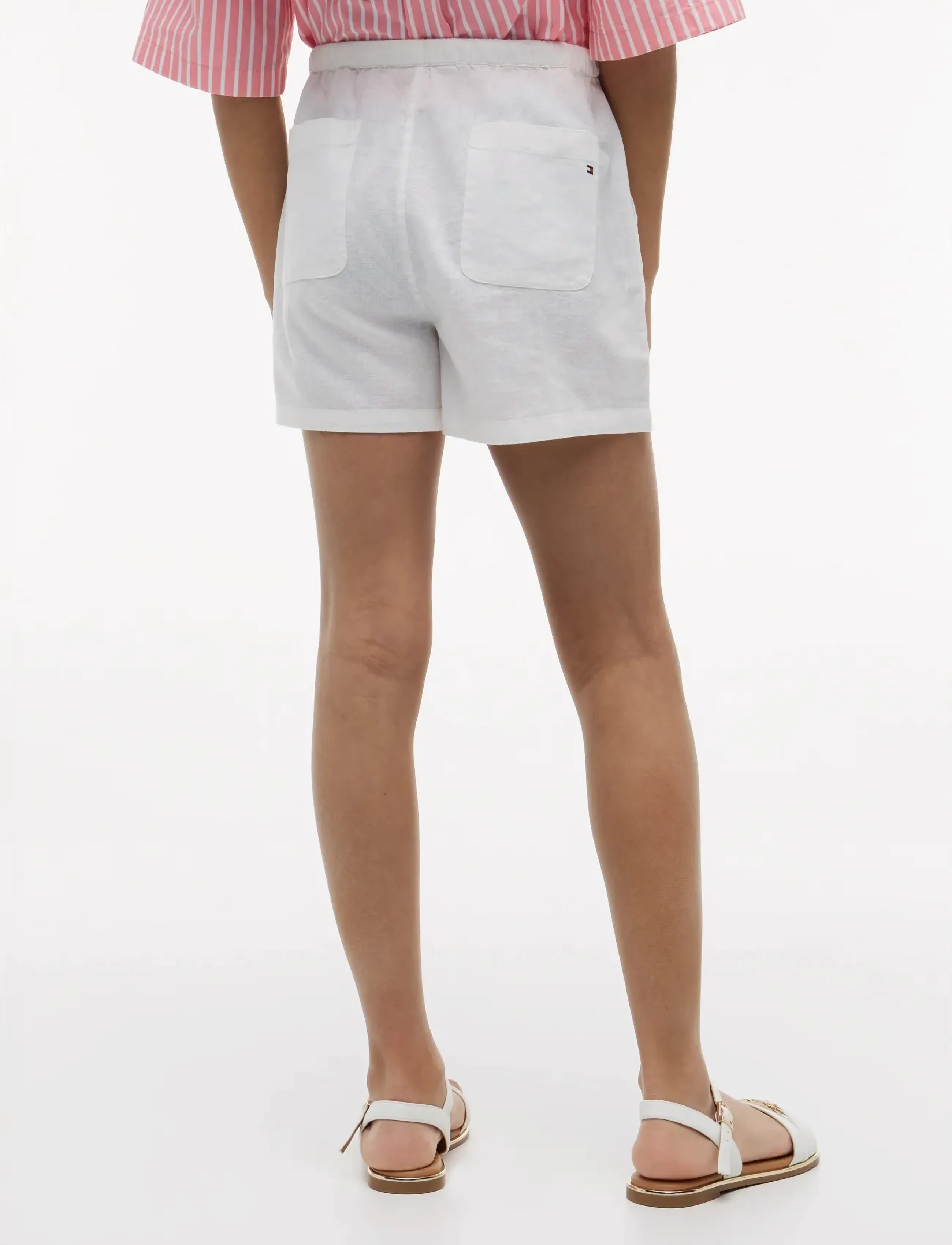 Tommy Hilfiger - PULL ON LINEN SHORT - lühikesed vabaajapüksid - white - 2