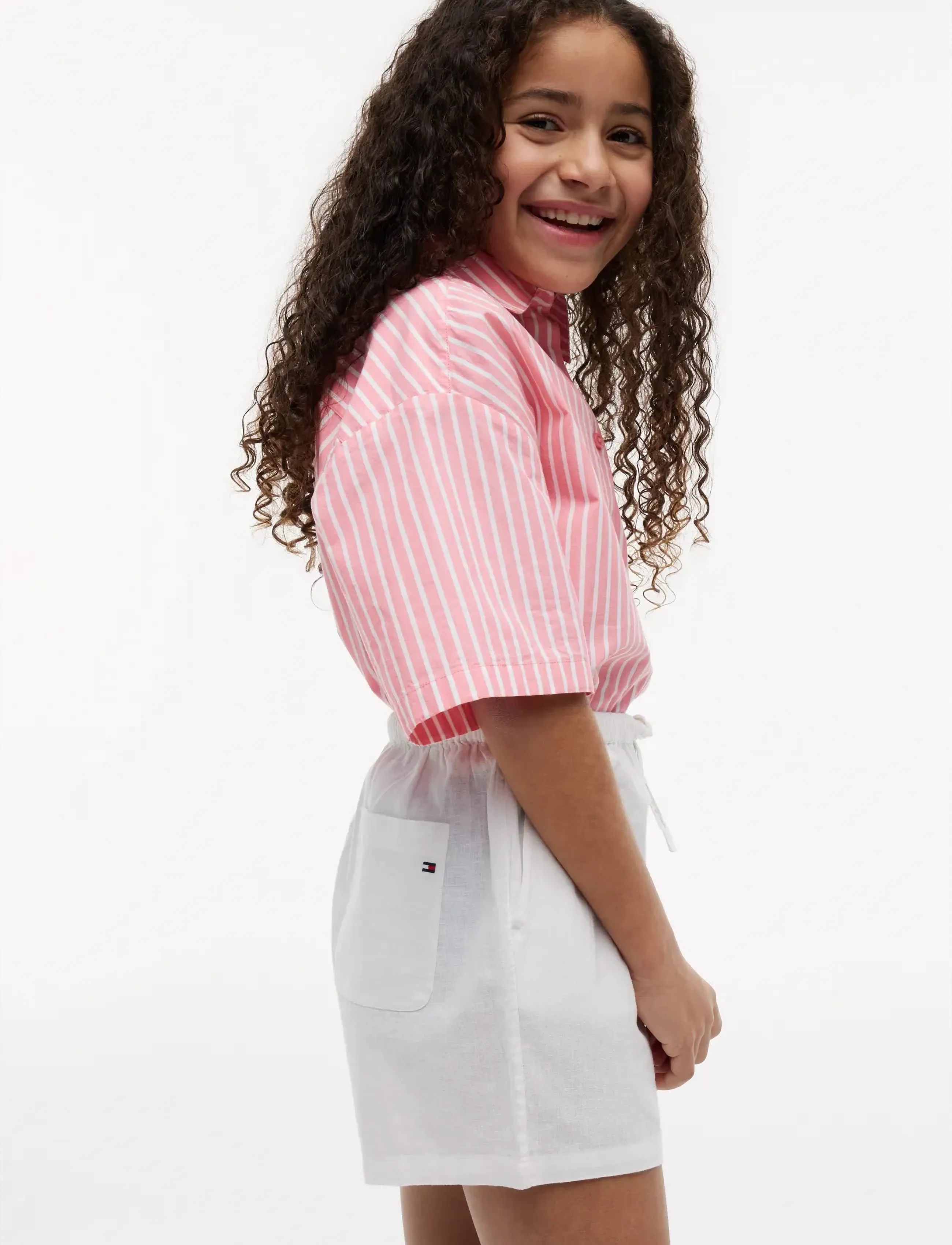 Tommy Hilfiger - PULL ON LINEN SHORT - lühikesed vabaajapüksid - white - 4