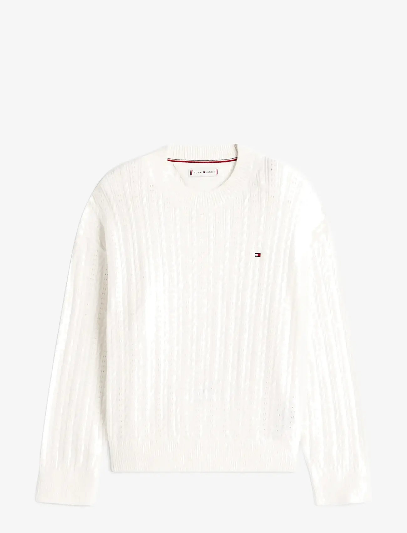 Tommy Hilfiger - POINTELLE CABLE SWEATER - trøjer - ivory silk - 1