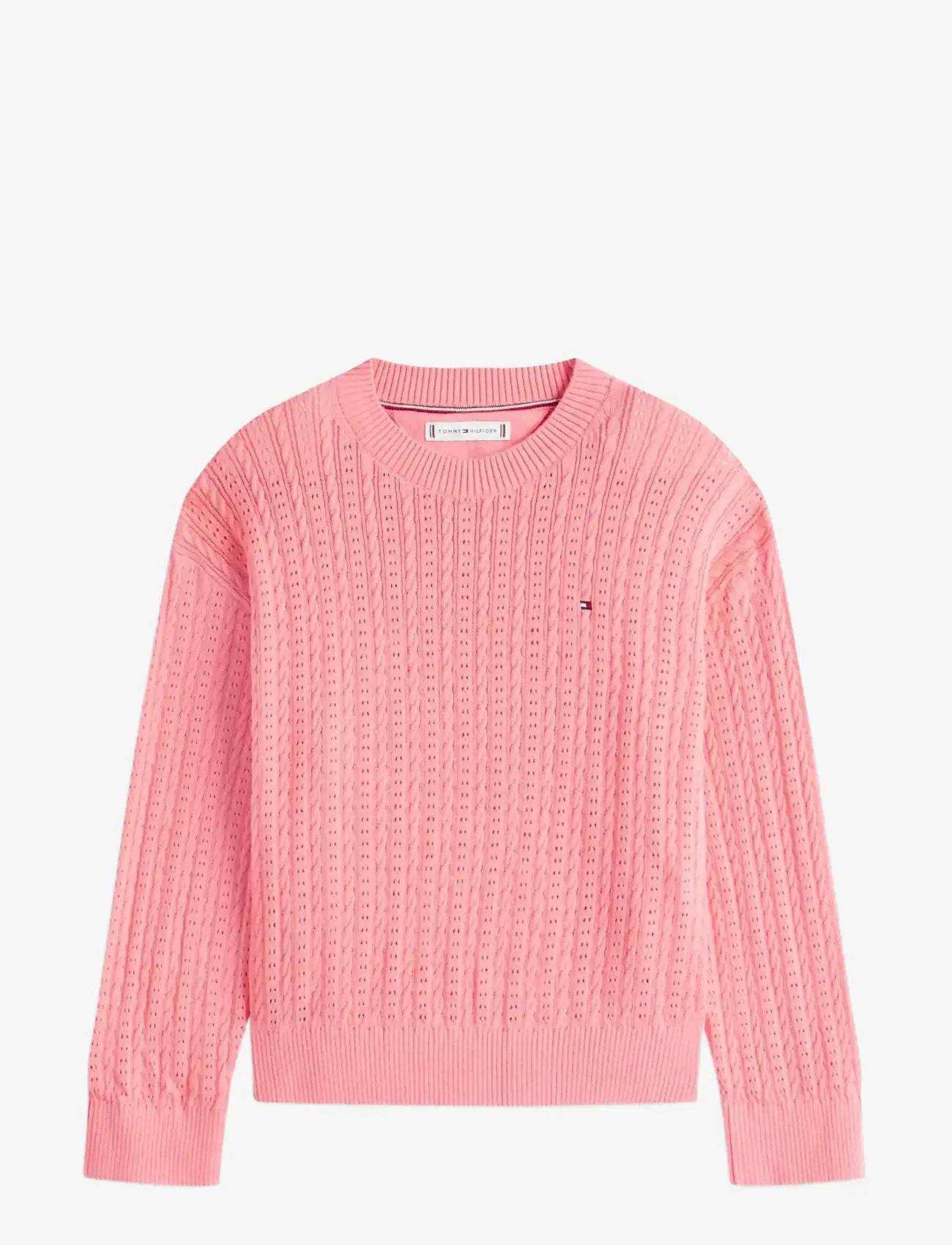 Tommy Hilfiger - POINTELLE CABLE SWEATER - trøjer - tropical blush - 1