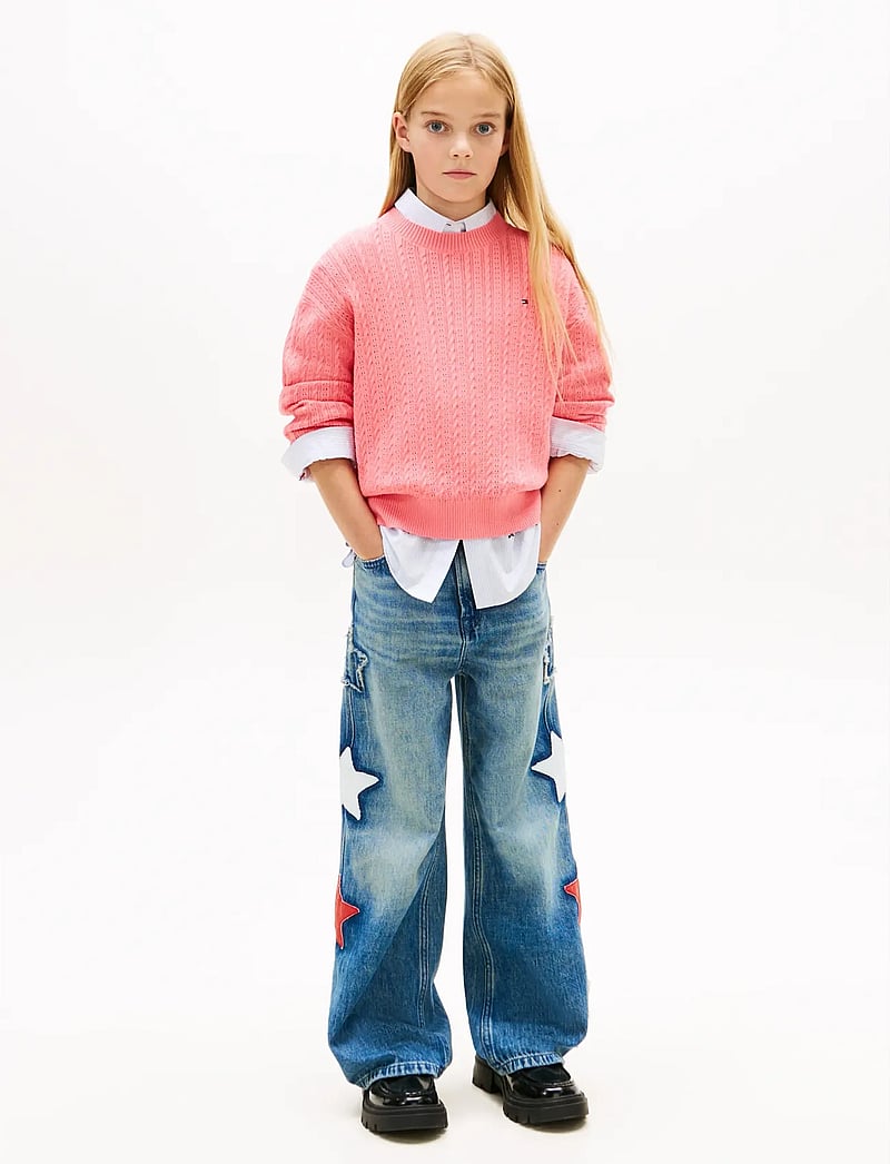 Tommy Hilfiger - POINTELLE CABLE SWEATER - pullover - tropical blush - 3