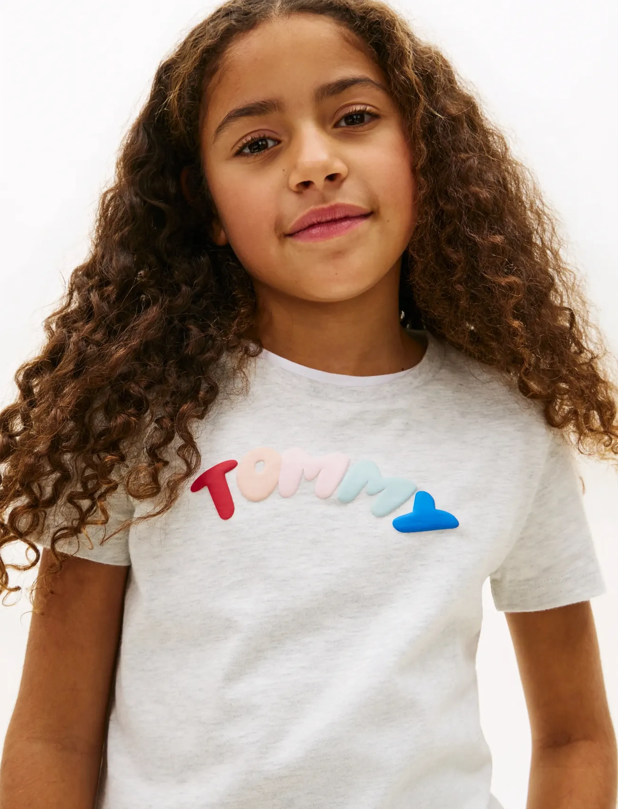 Tommy Hilfiger - TOMMY PUFF PRINT TEE SS - kortærmede t-shirts - light grey heather - 4
