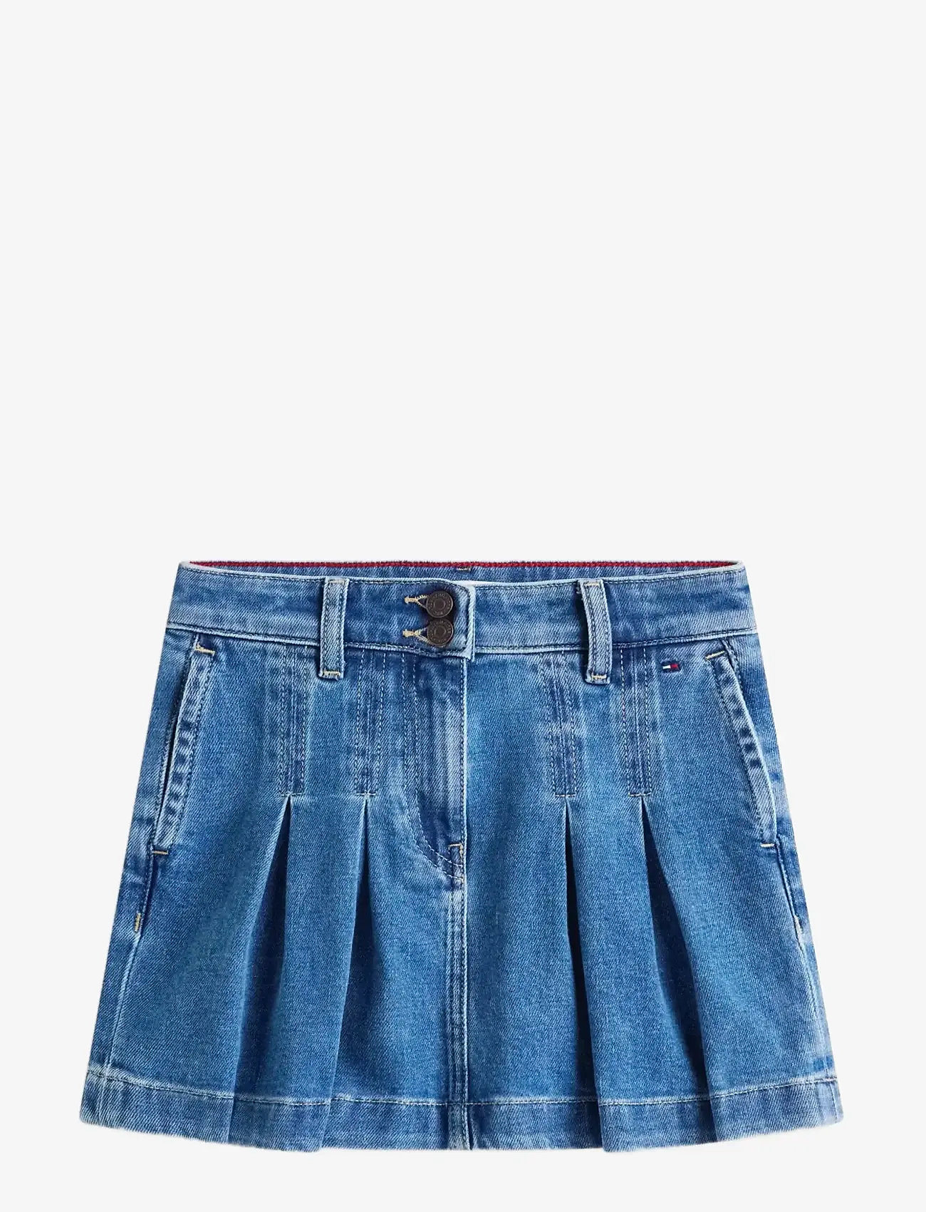 Tommy Hilfiger - DENIM PLEATED SKIRT - jeansowe spódnice - truebluedenim - 1