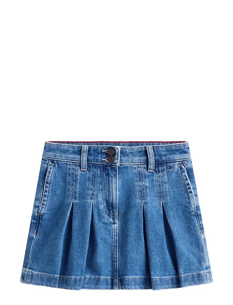 Tommy Hilfiger - DENIM PLEATED SKIRT - jeansowe spódnice - truebluedenim - 1