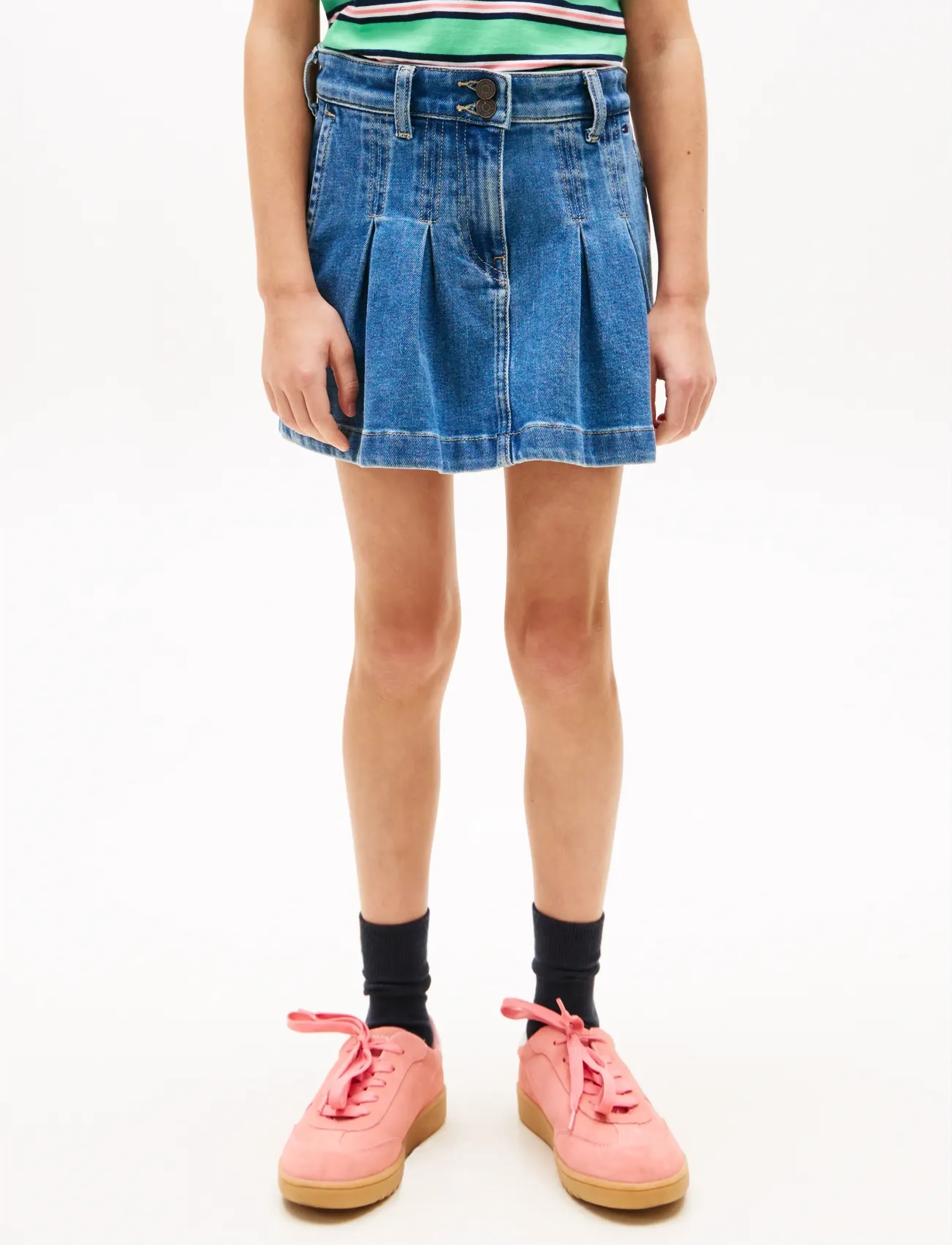 Tommy Hilfiger Denim Pleated Skirt, 152, Röcke, Blau - Kinder