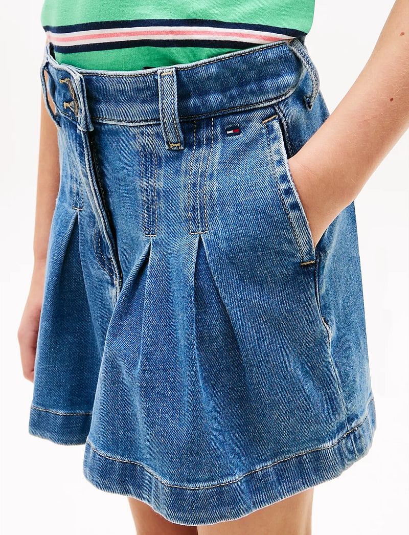 Tommy Hilfiger - DENIM PLEATED SKIRT - jeansowe spódnice - truebluedenim - 4