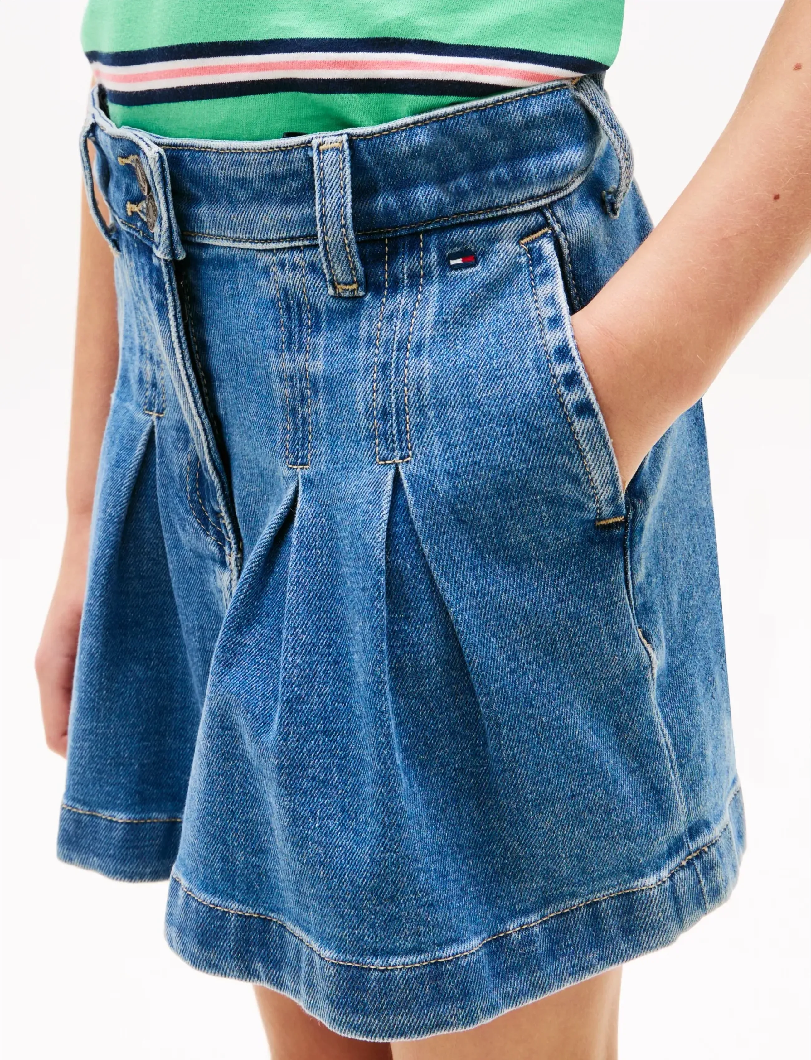 Tommy Hilfiger - DENIM PLEATED SKIRT - denimnederdele - truebluedenim - 4