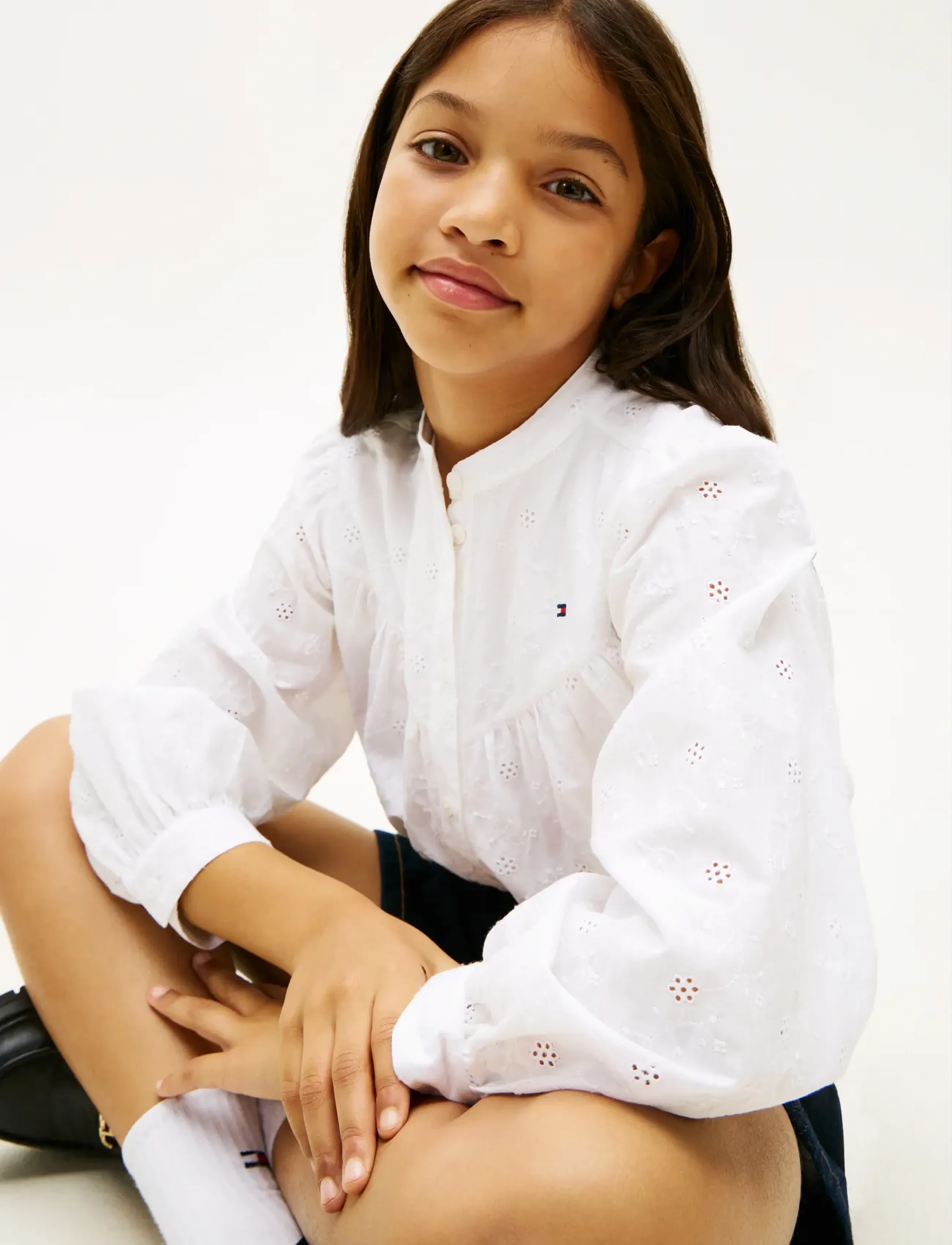 Tommy Hilfiger - BRODERIE ANGLAISE SHIRT LS - bluser & tunikaer - white - 4