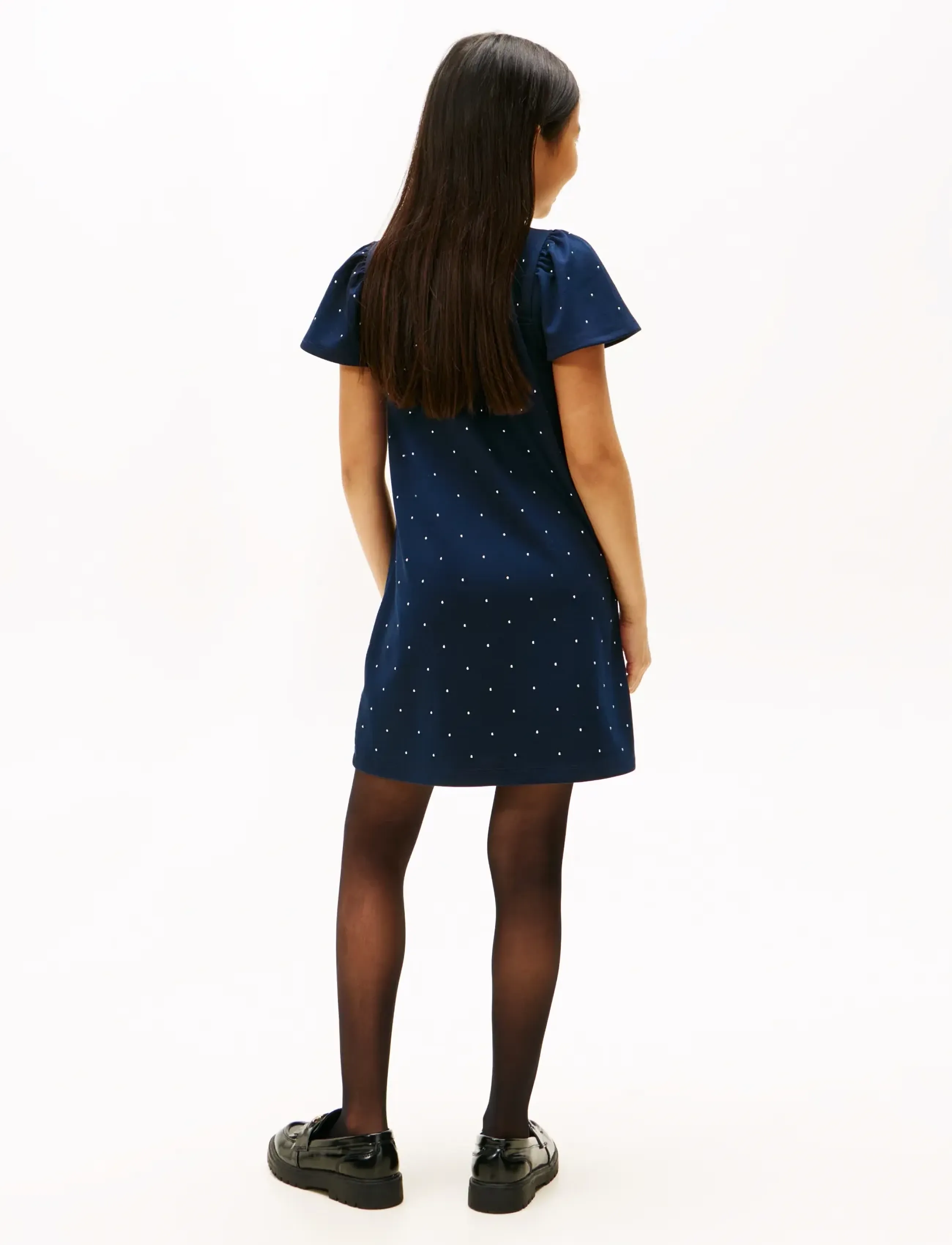Tommy Hilfiger - FESTIVE STUD ALINE DRESS SS - kortærmede hverdagskjoler - dark night navy - 2