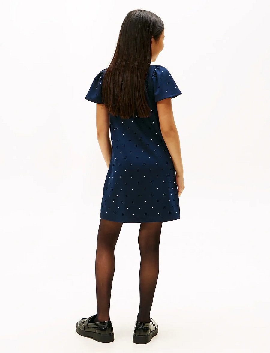 Tommy Hilfiger - FESTIVE STUD ALINE DRESS SS - lühikeste varrukatega vabaajakleidid - dark night navy - 2
