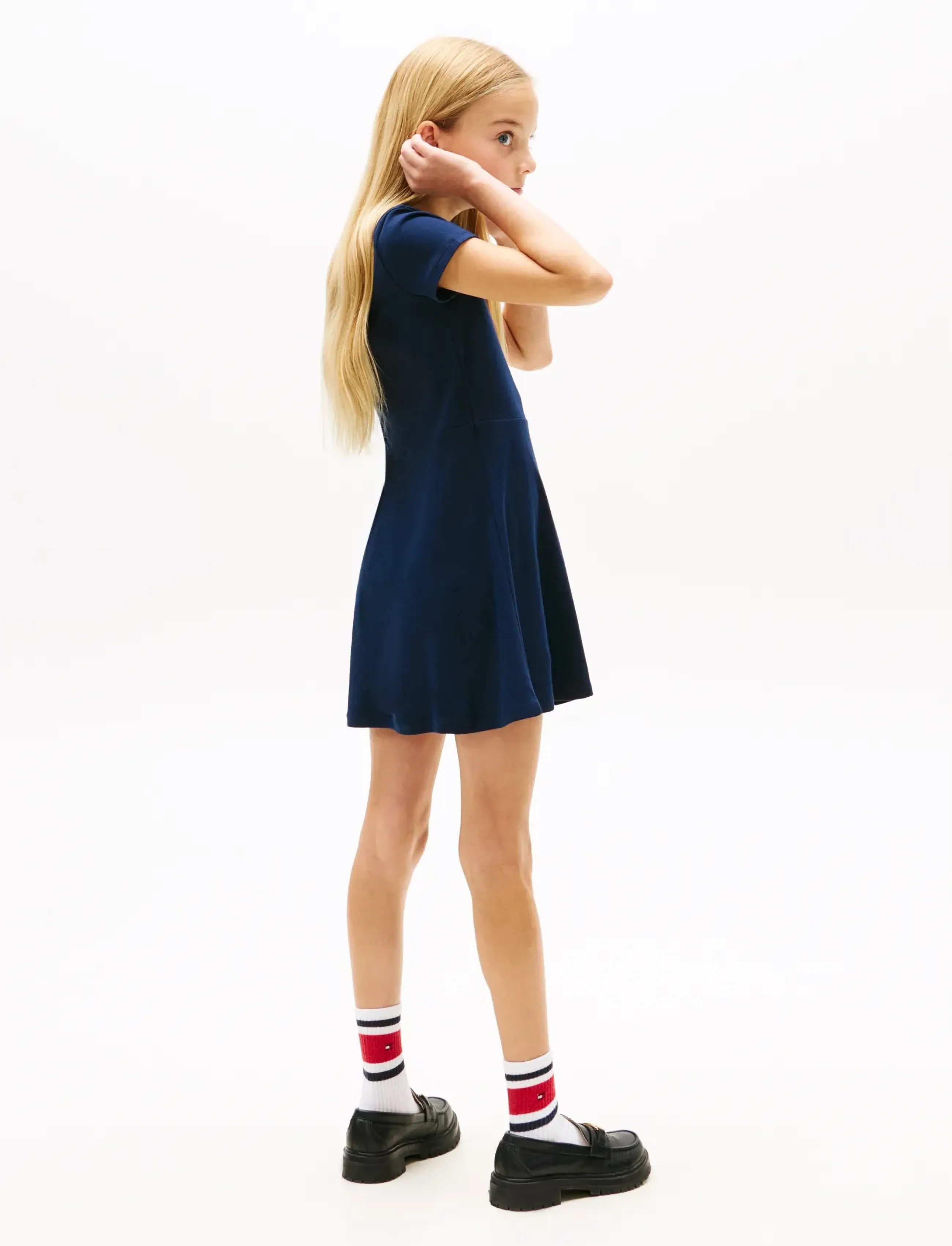 Tommy Hilfiger - SKATER DRESS SS - short-sleeved casual dresses - dark night navy - 2