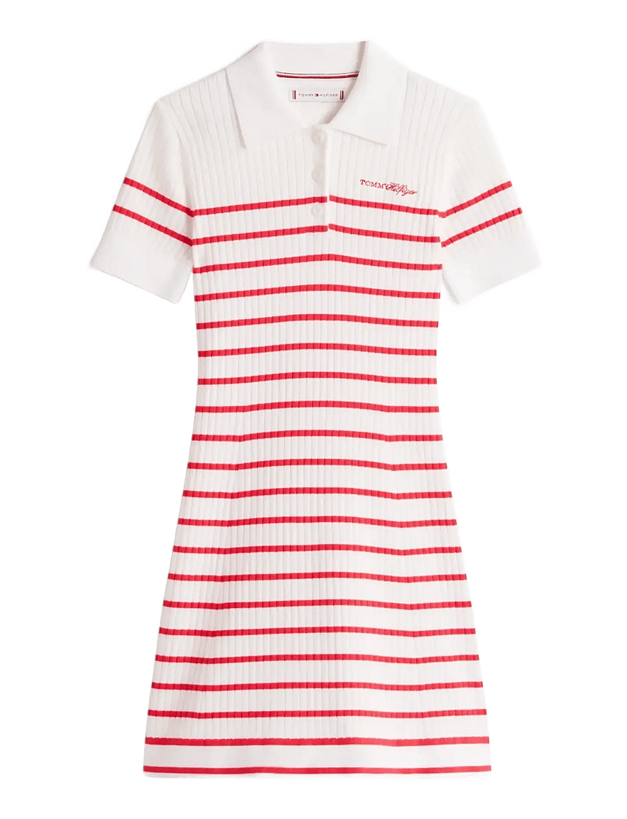 Tommy Hilfiger - SWEATER DRESS SS - kurzärmelige freizeitkleider - red alert - 1