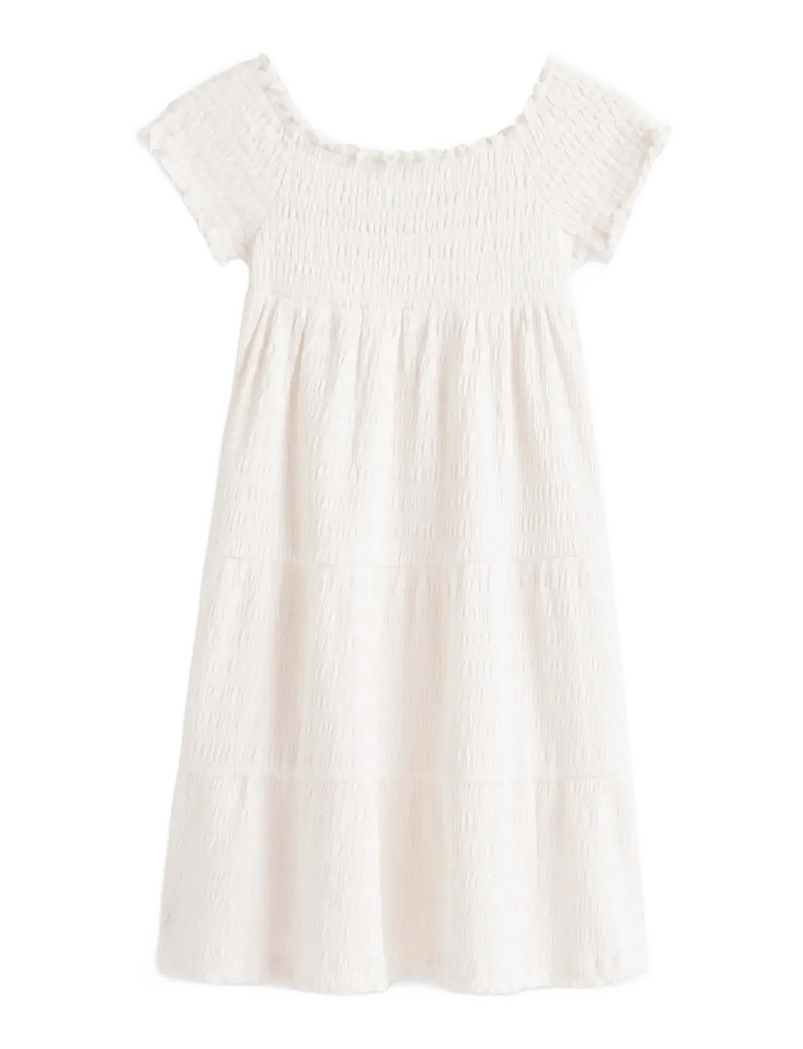 Tommy Hilfiger - TEXTURED SMOCK DRESS - kortærmede hverdagskjoler - ancient white - 1