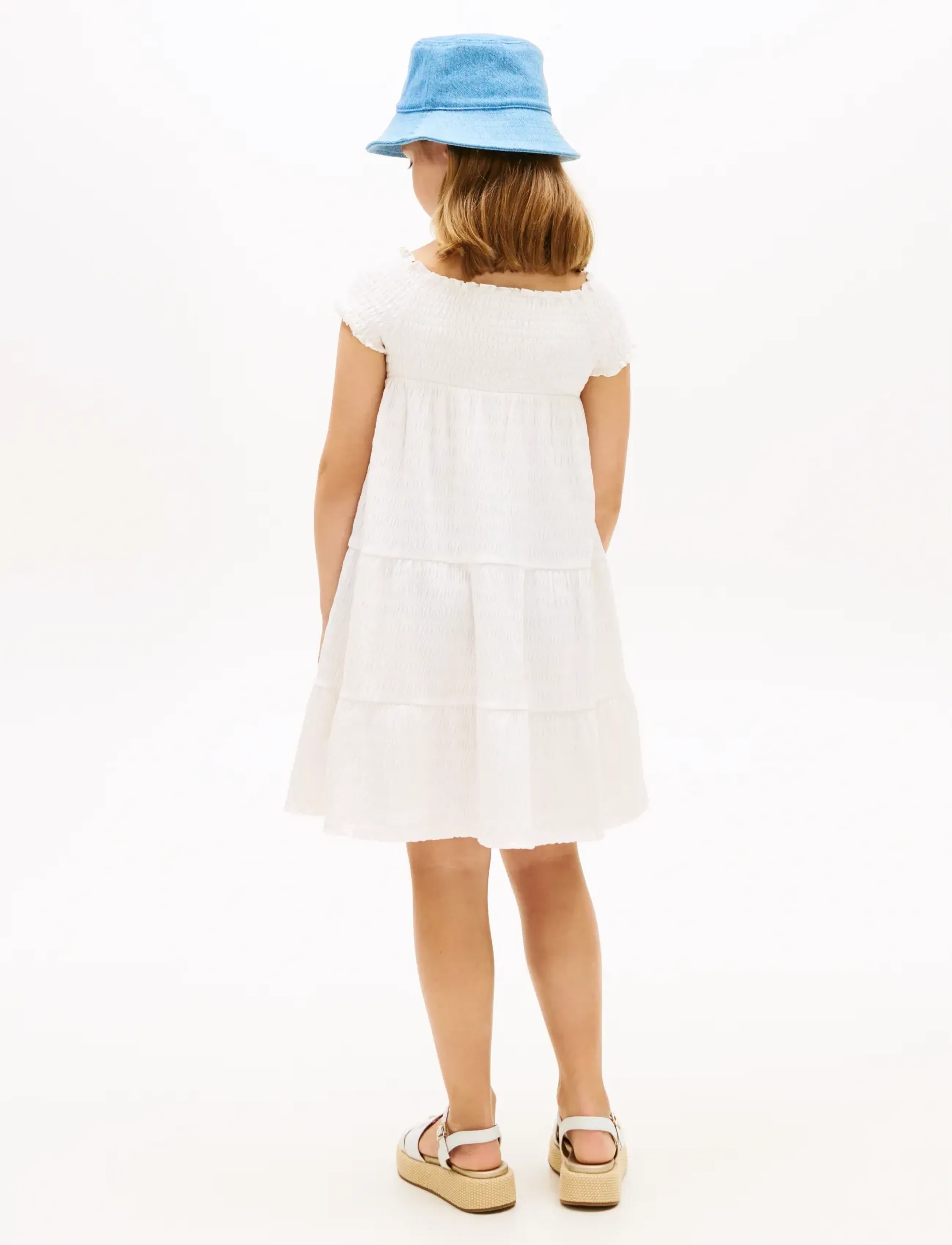 Tommy Hilfiger - TEXTURED SMOCK DRESS - kortærmede hverdagskjoler - ancient white - 4