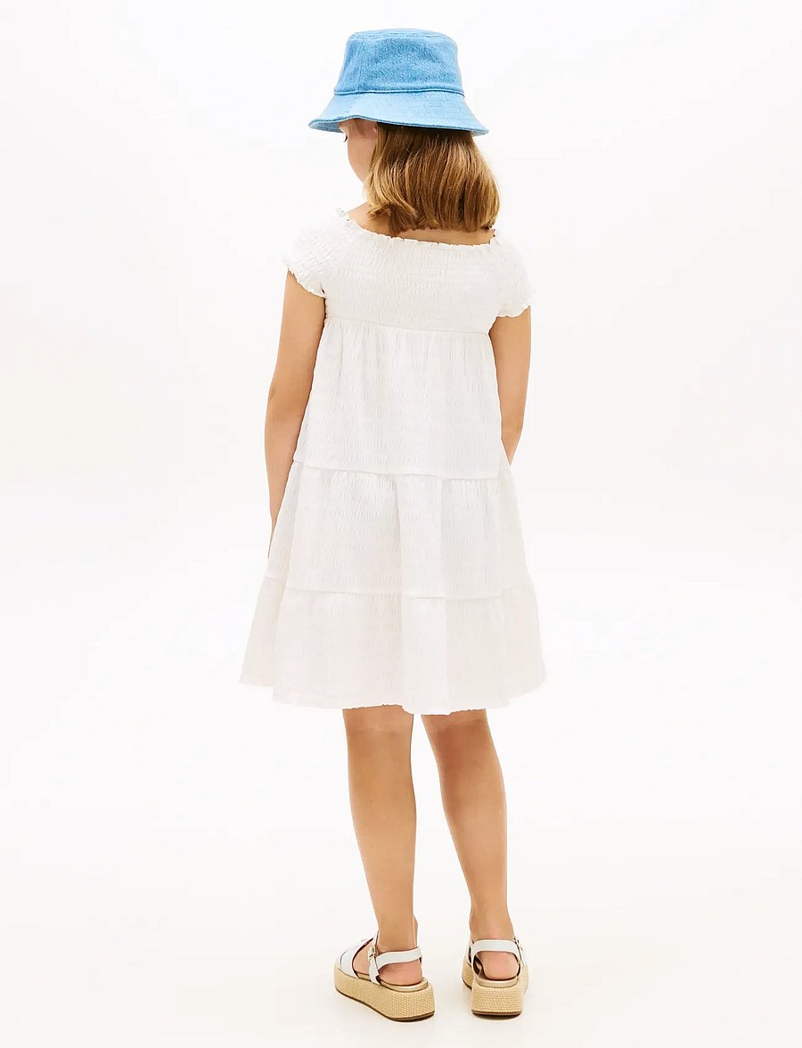 Tommy Hilfiger - TEXTURED SMOCK DRESS - kortærmede hverdagskjoler - ancient white - 4