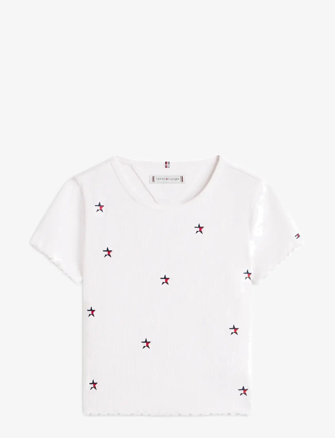 Tommy Hilfiger - RIB STAR TOP - kortærmede t-shirts - white - 1